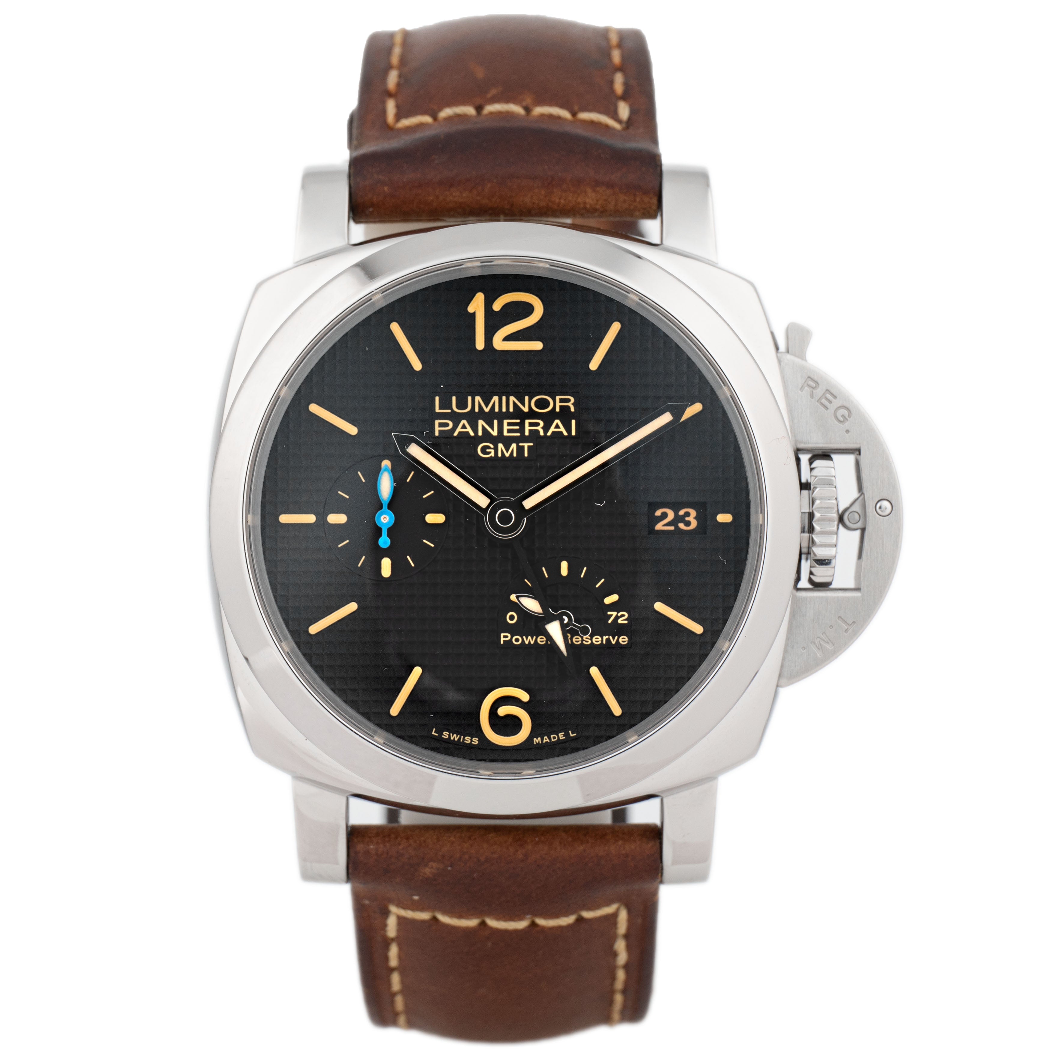 Panerai Luminor 1950 3 Days Reserve GMT Stainless Steel Black Dial 42mm PAM01537 Full Set