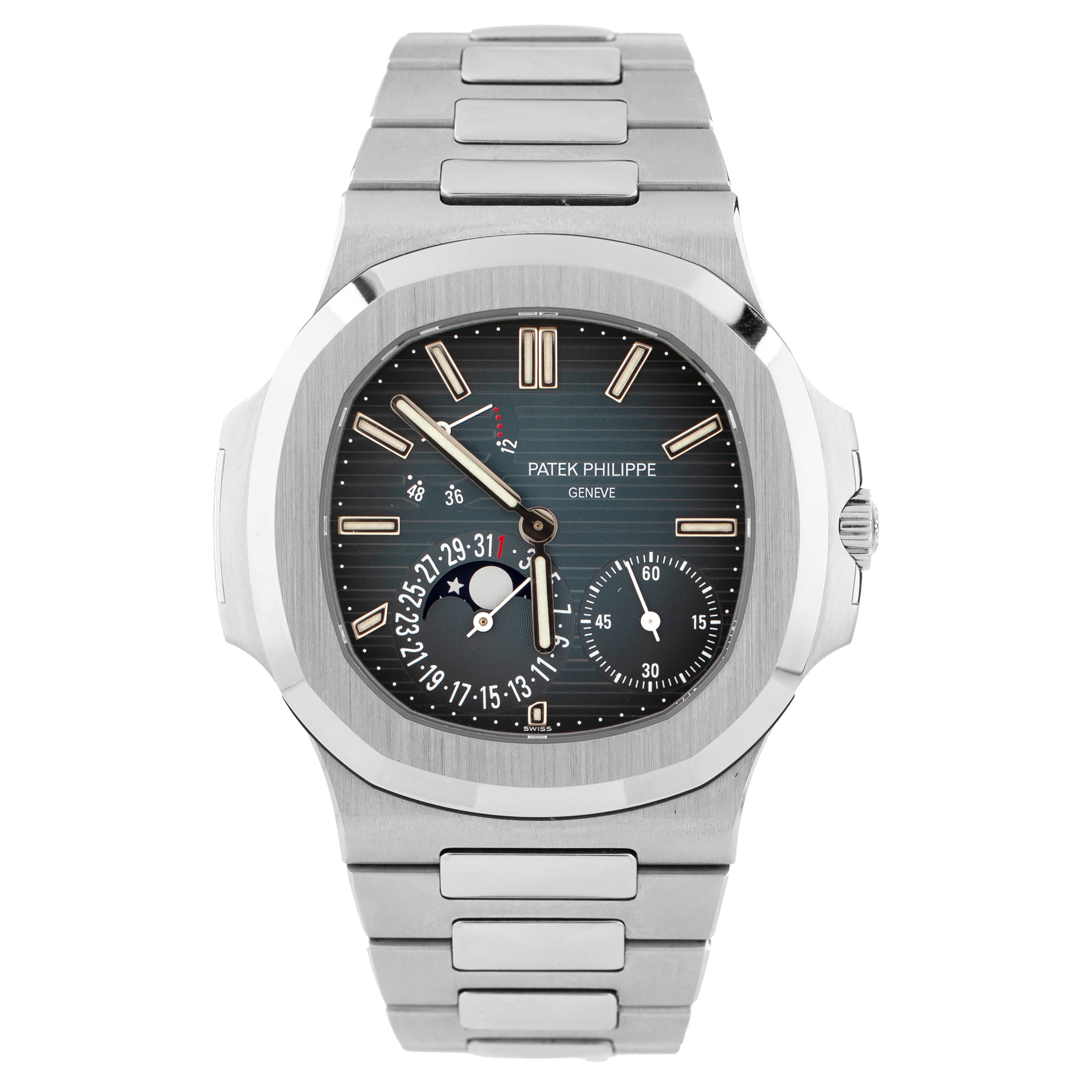 Patek Philippe Nautilus Moon Phases Stainless Steel Blue Dial 40mm 5712/1A-001 Full Set
