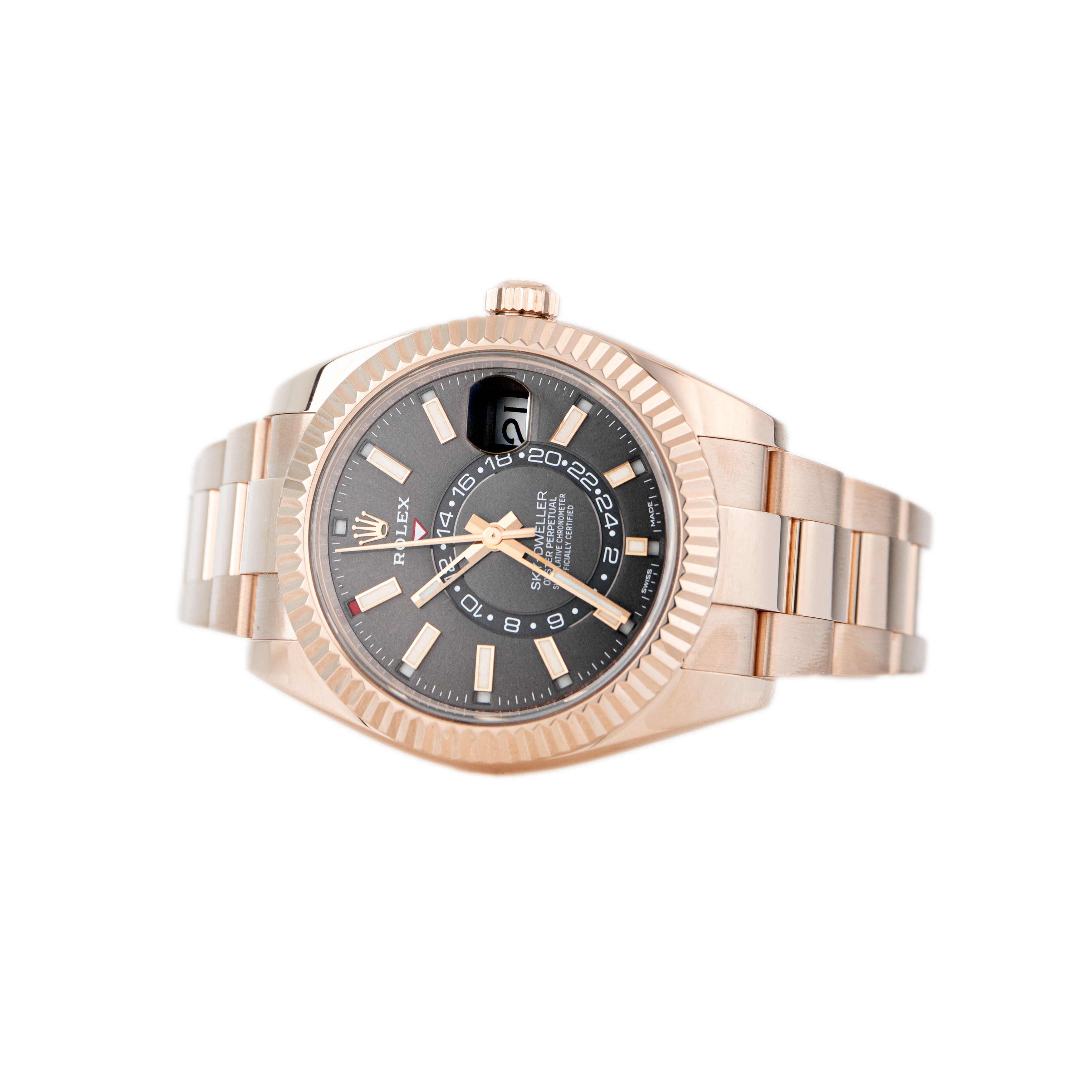 Rolex Sky-Dweller Rose Gold Slate Gray Dial Oyster 42mm 336935