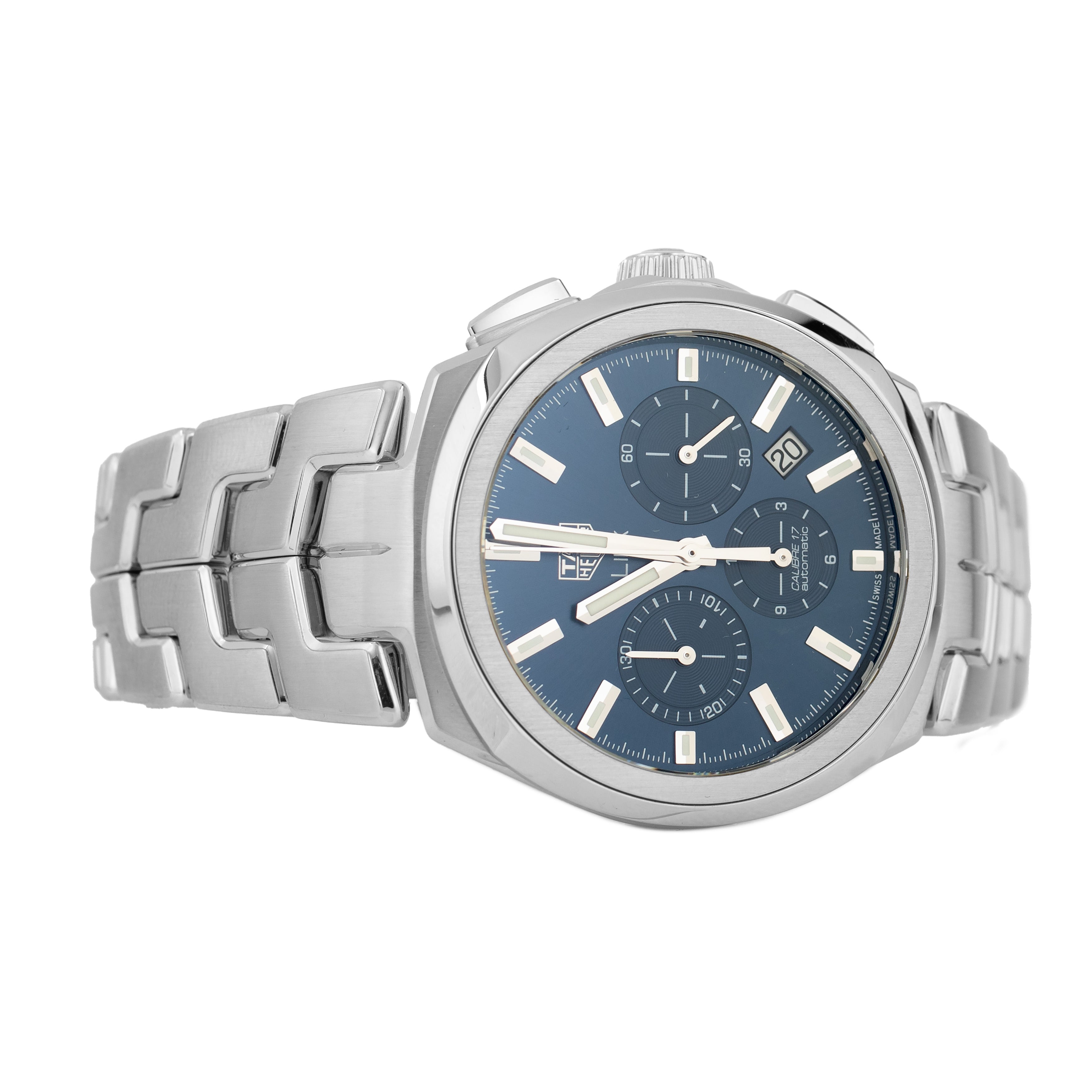 TAG Heuer Link Chronograph Stainless Steel Blue Dial 41mm CBC2112.BA0603 Full Set