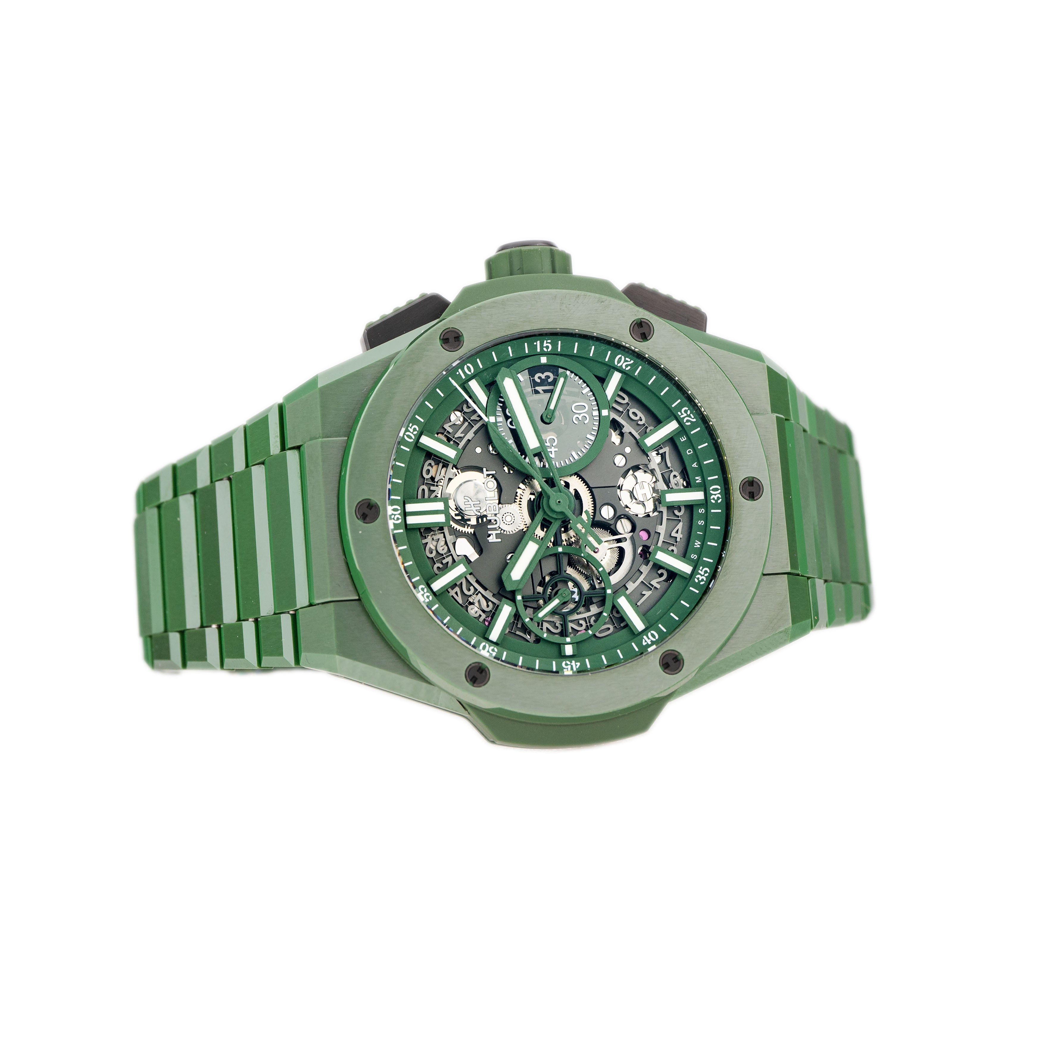 Hublot Big Bang Unico Green Ceramic Limited Edition Skeleton Dial 42mm 451.GX.5220.GX Full Set