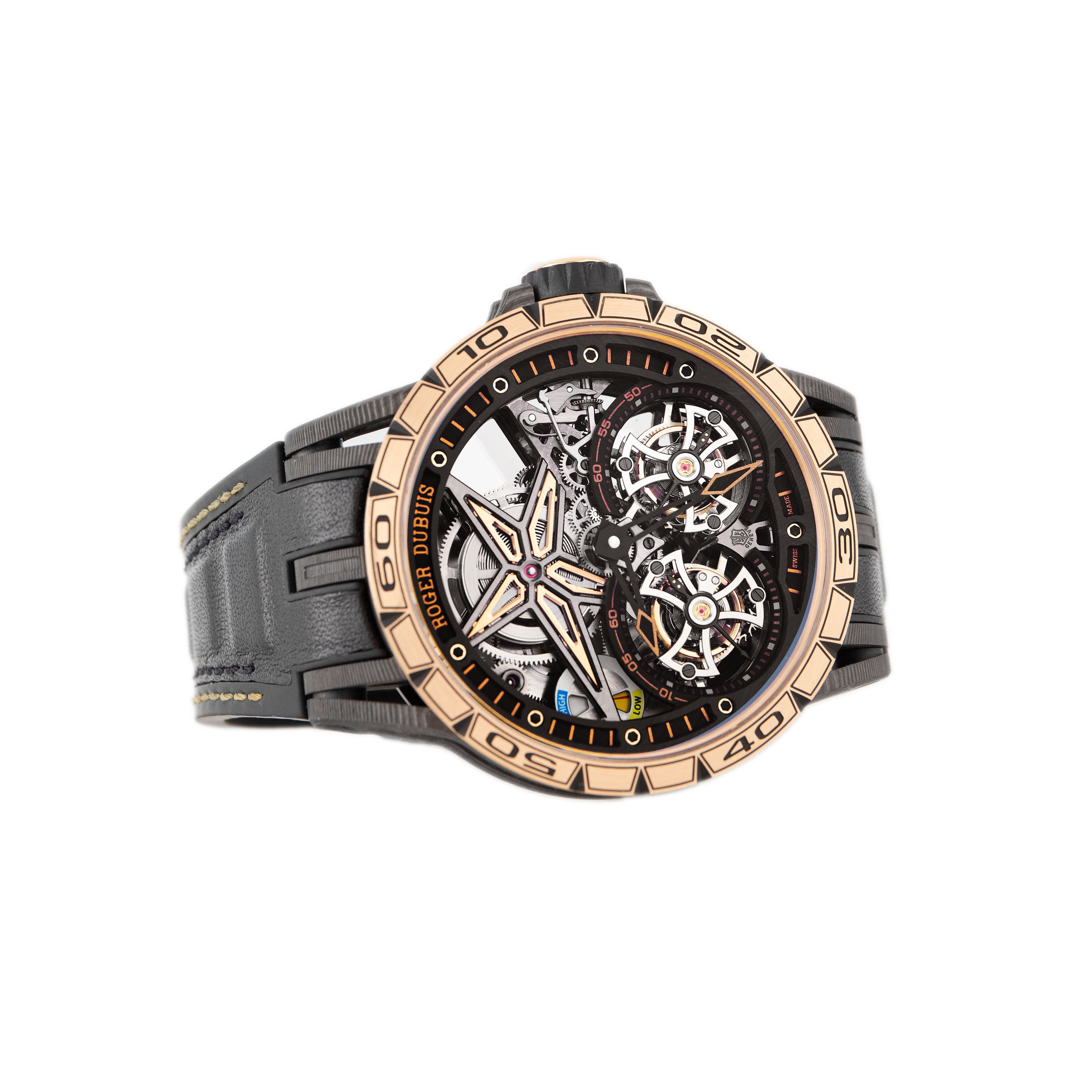 Roger Dubuis Excalibur Spider Double Tourbillon Skeleton Dial Carbon 4