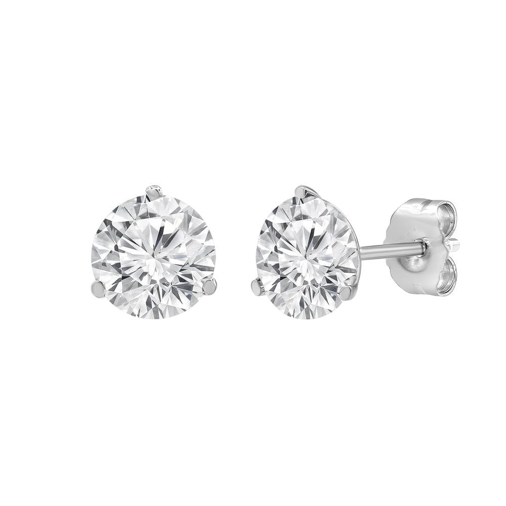 14K White Gold Lab-Grown 3.00ct Diamond Stud Earrings