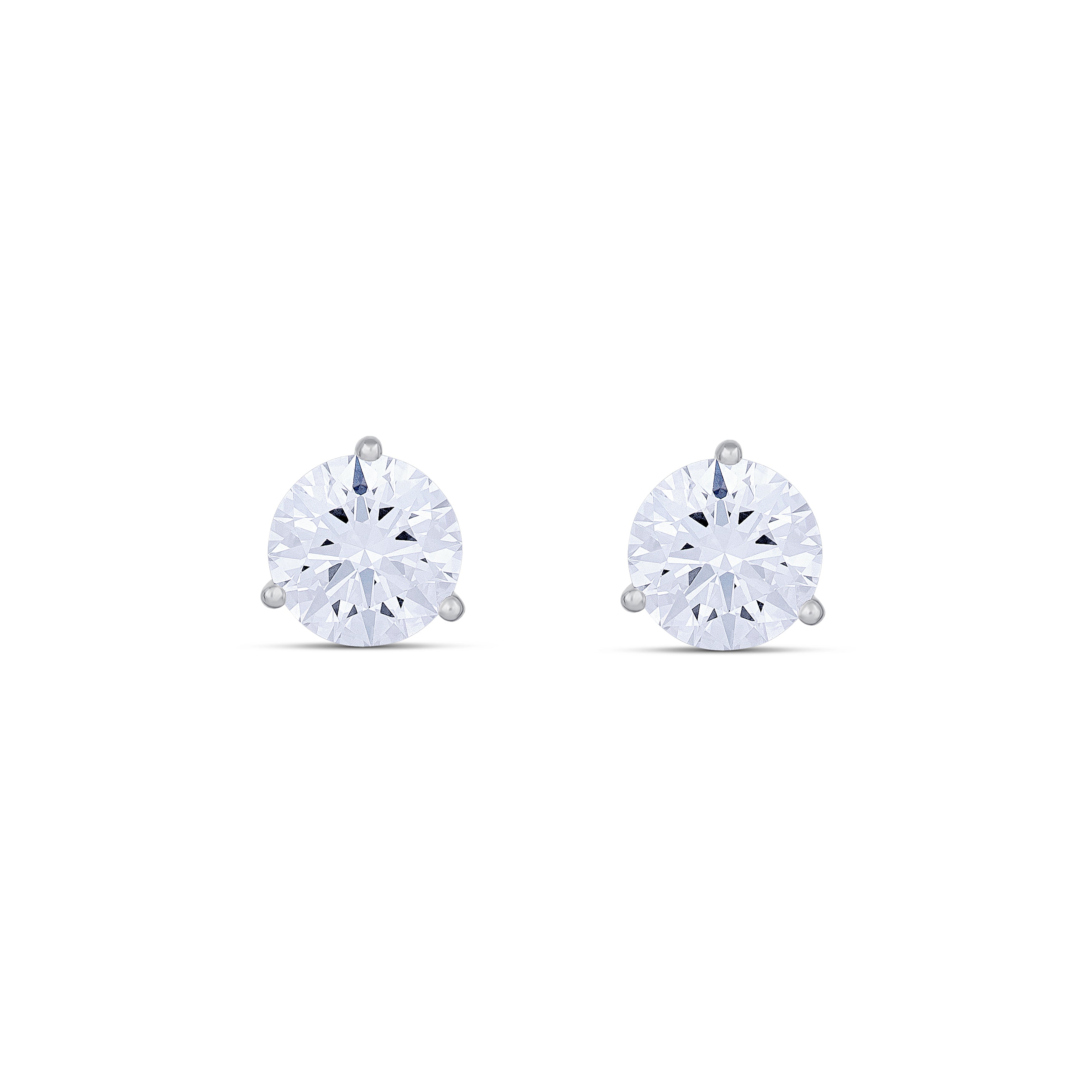 14K White Gold Lab-Grown 3.00ct Diamond Stud Earrings