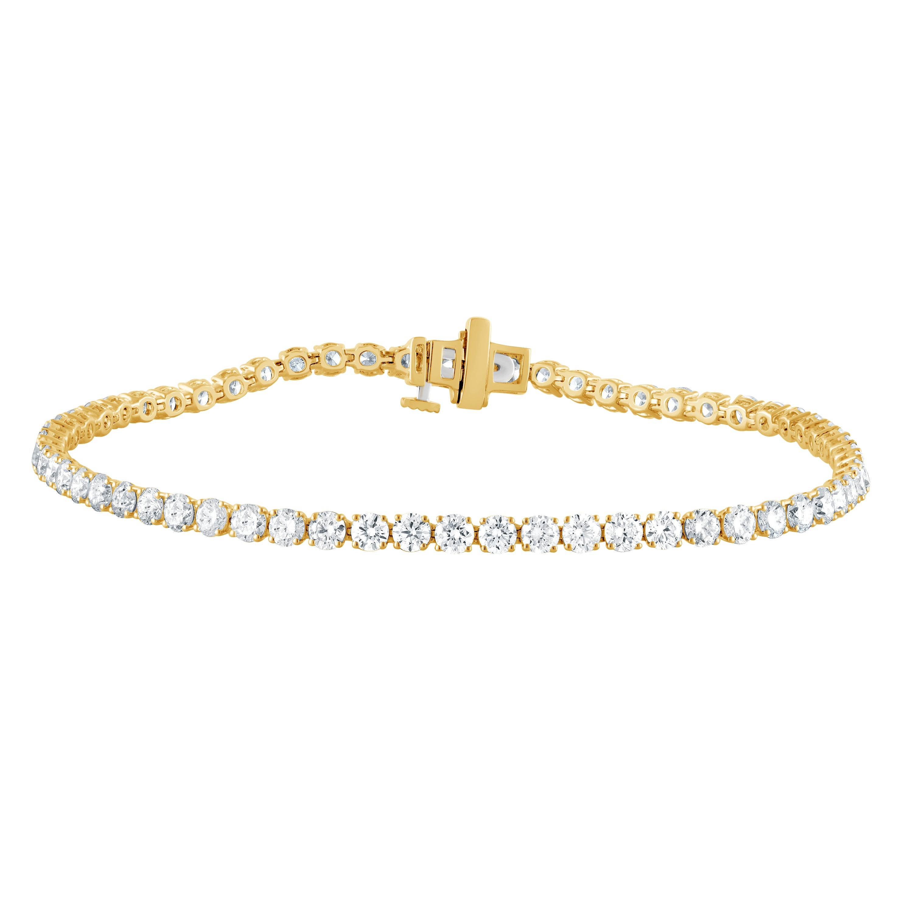 14K Yellow Gold Lab-Grown 5.23ct Diamond Line Bracelet