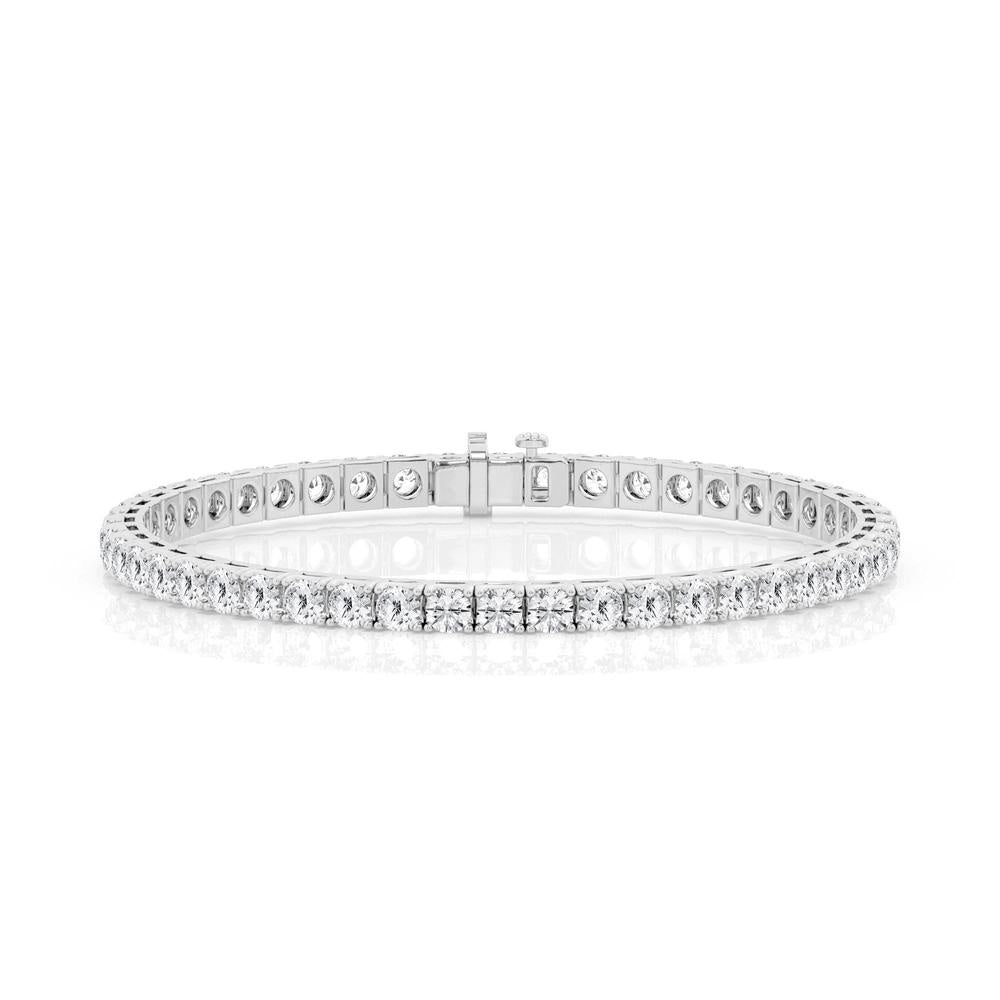 14K White Gold Lab-Grown 11.98ct Diamond Tennis Bracelet