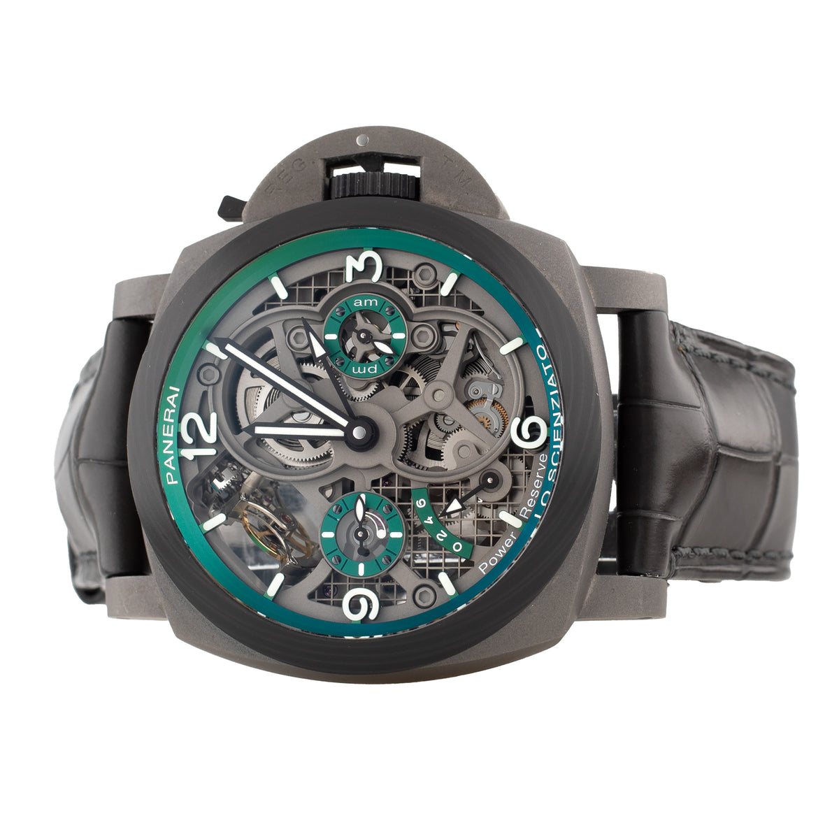 Panerai Luminor Tourbillon GMT Lo Scienziato Titanium Skeleton Dial 47mm Pam00768