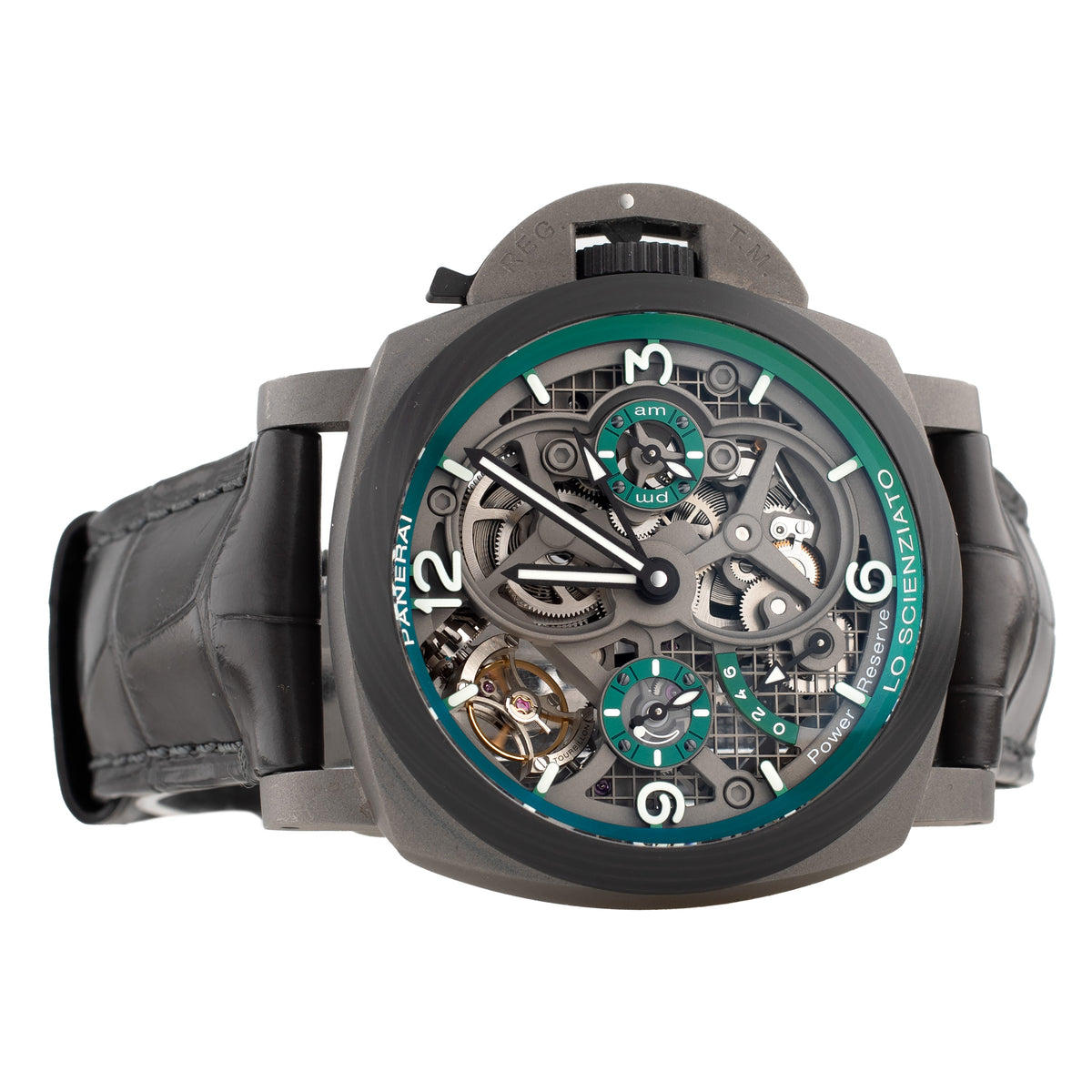 Panerai Luminor Tourbillon GMT Lo Scienziato Titanium Skeleton Dial 47mm Pam00768