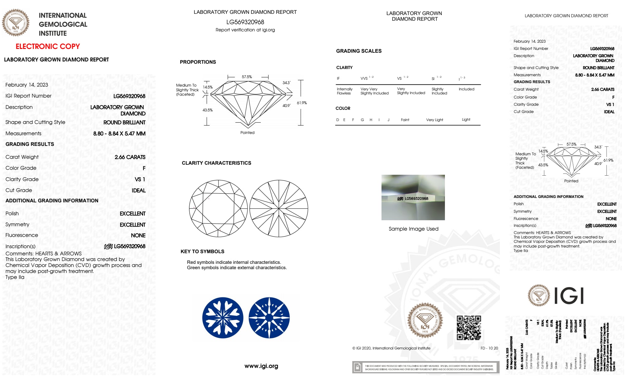 14K White Gold Lab-Grown 5.00ct Three-Prong Round Diamond Studs