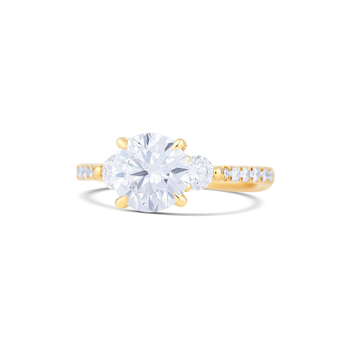 18K Yellow Gold Round Lab-Grown Diamond Engagement Ring