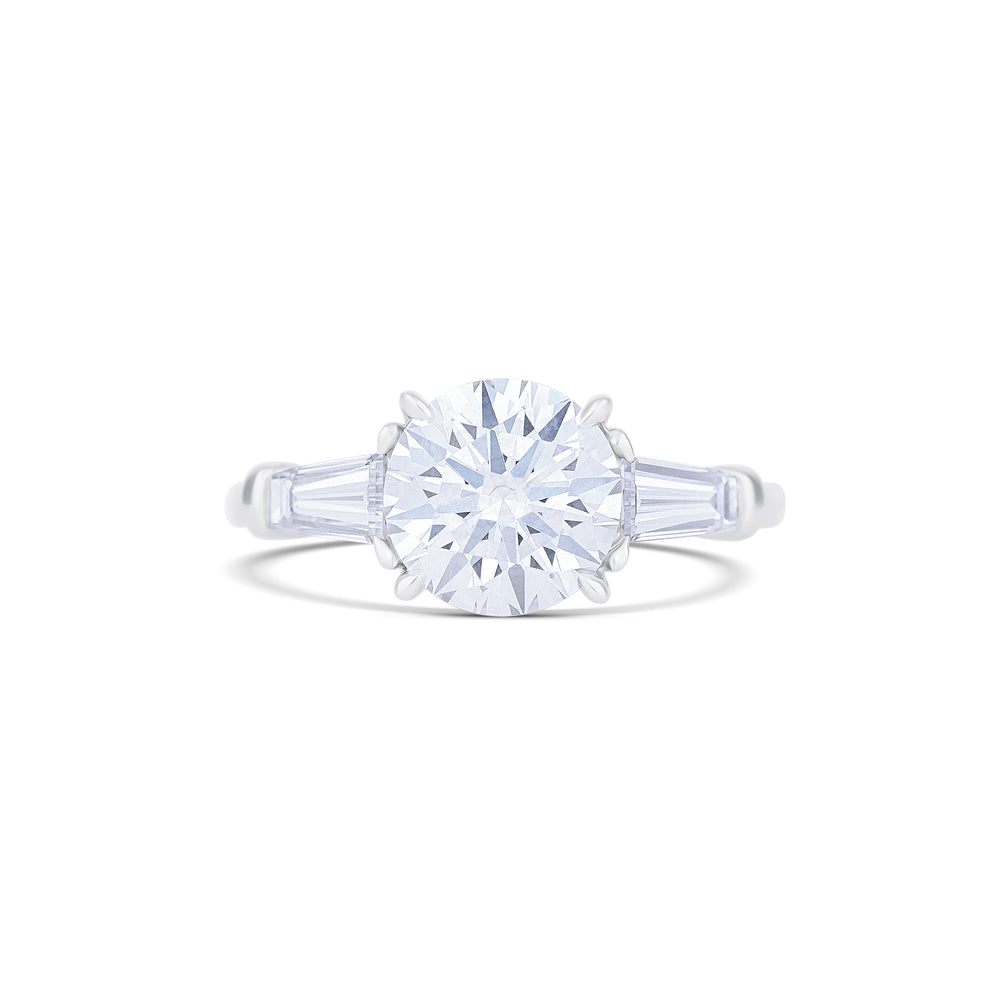 18K White Gold Round Lab-Grown Diamond Engagement Ring