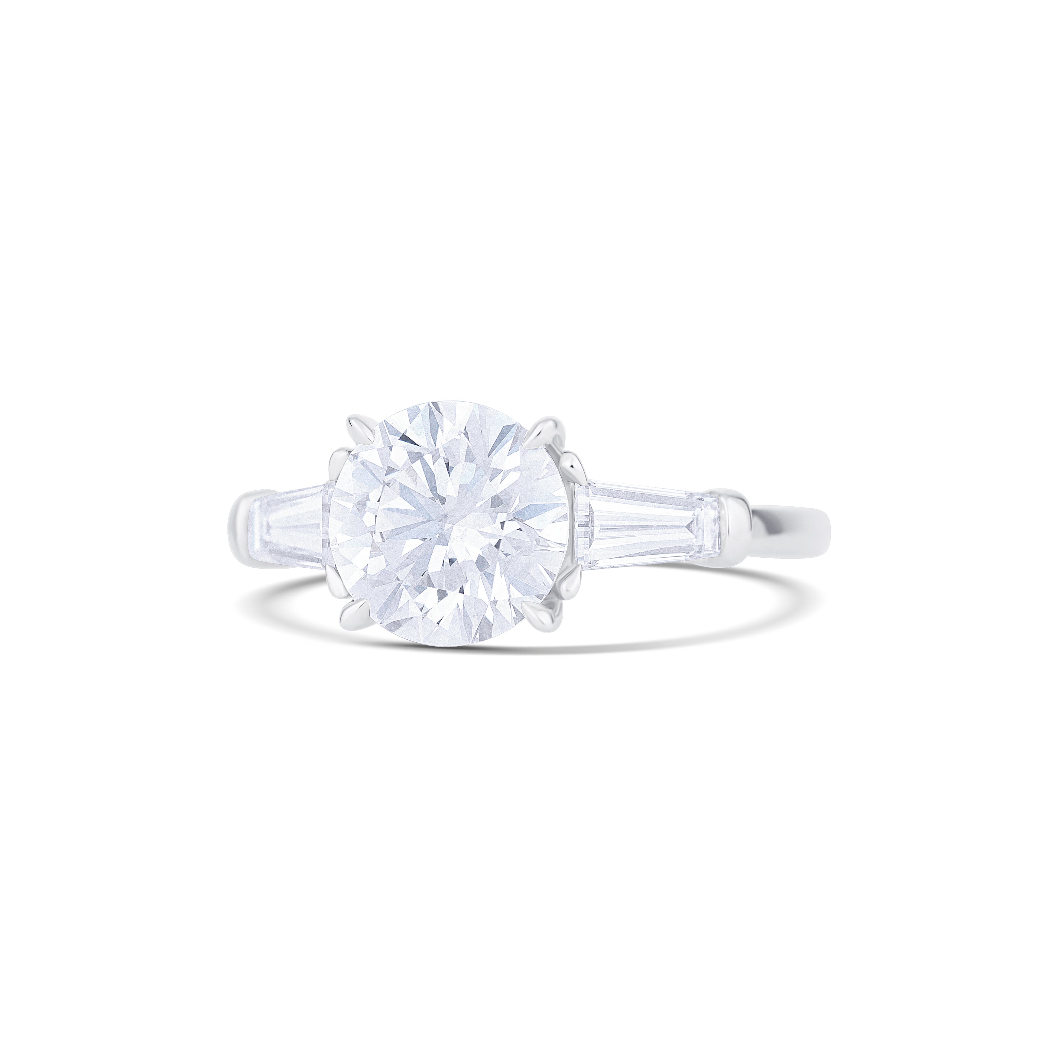 18K White Gold Round Lab-Grown Diamond Engagement Ring