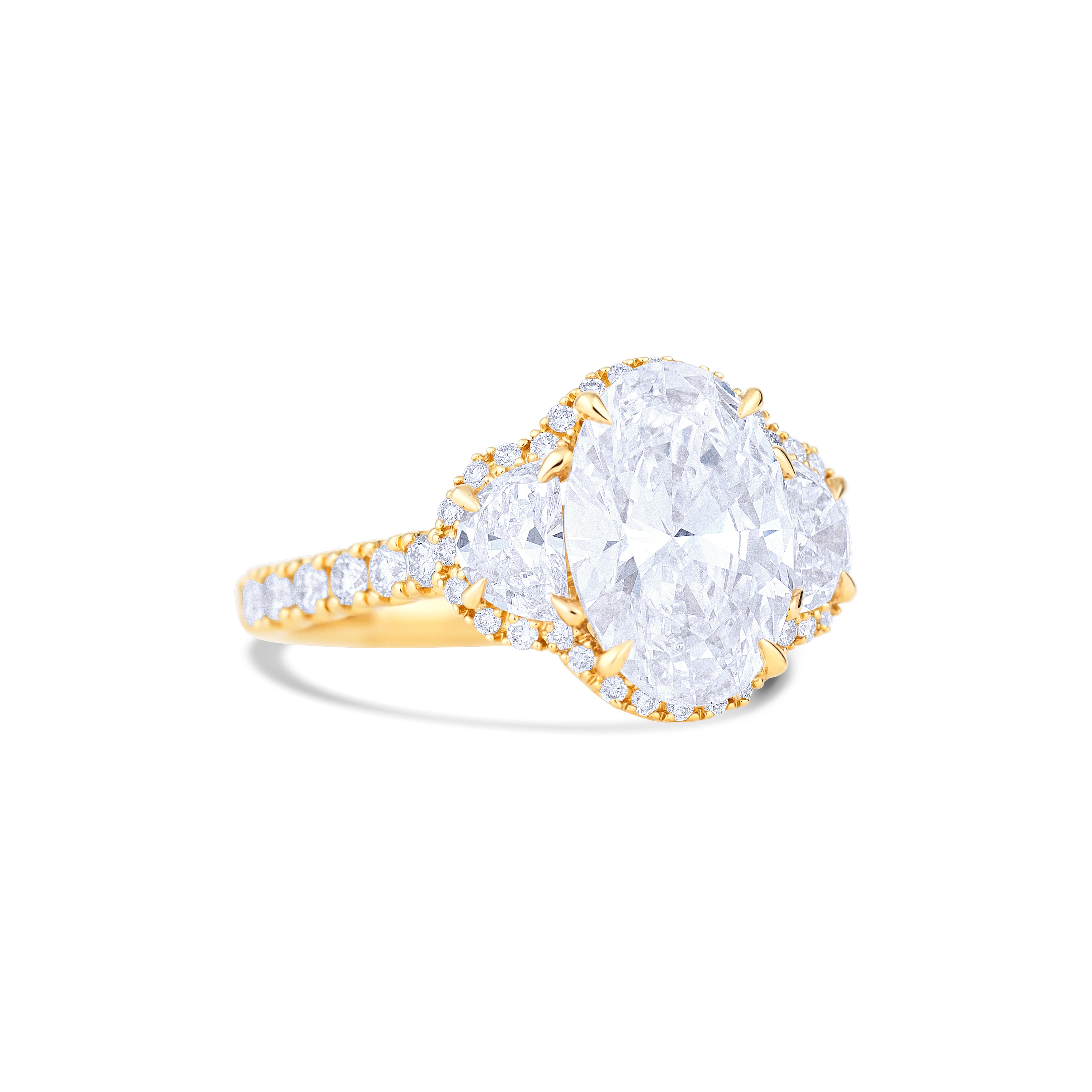 18K Yellow Gold Diamond Lab-Grown Engagement Ring