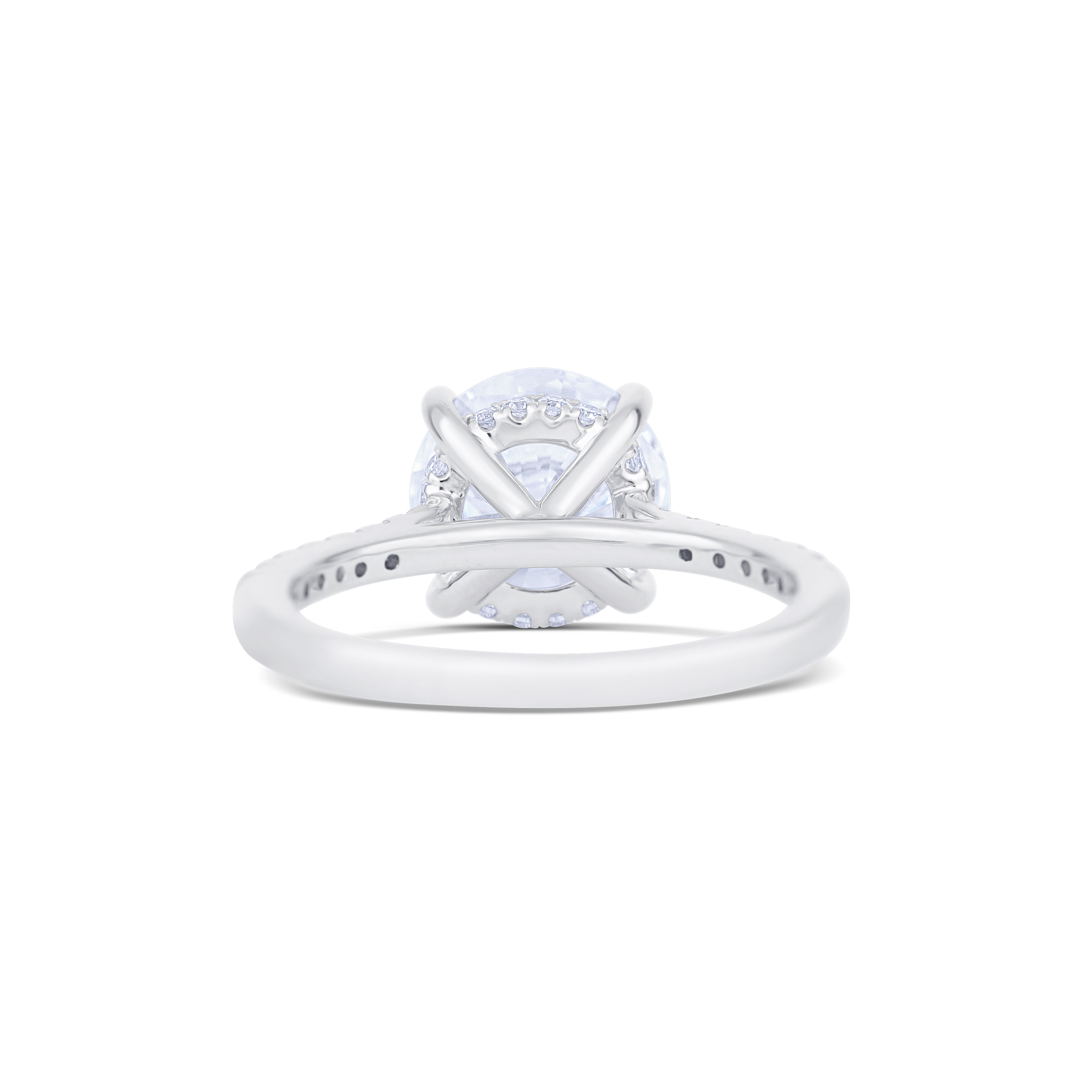 14K White Gold Lab Grown Round Diamond Engagement Ring 3.03 ct