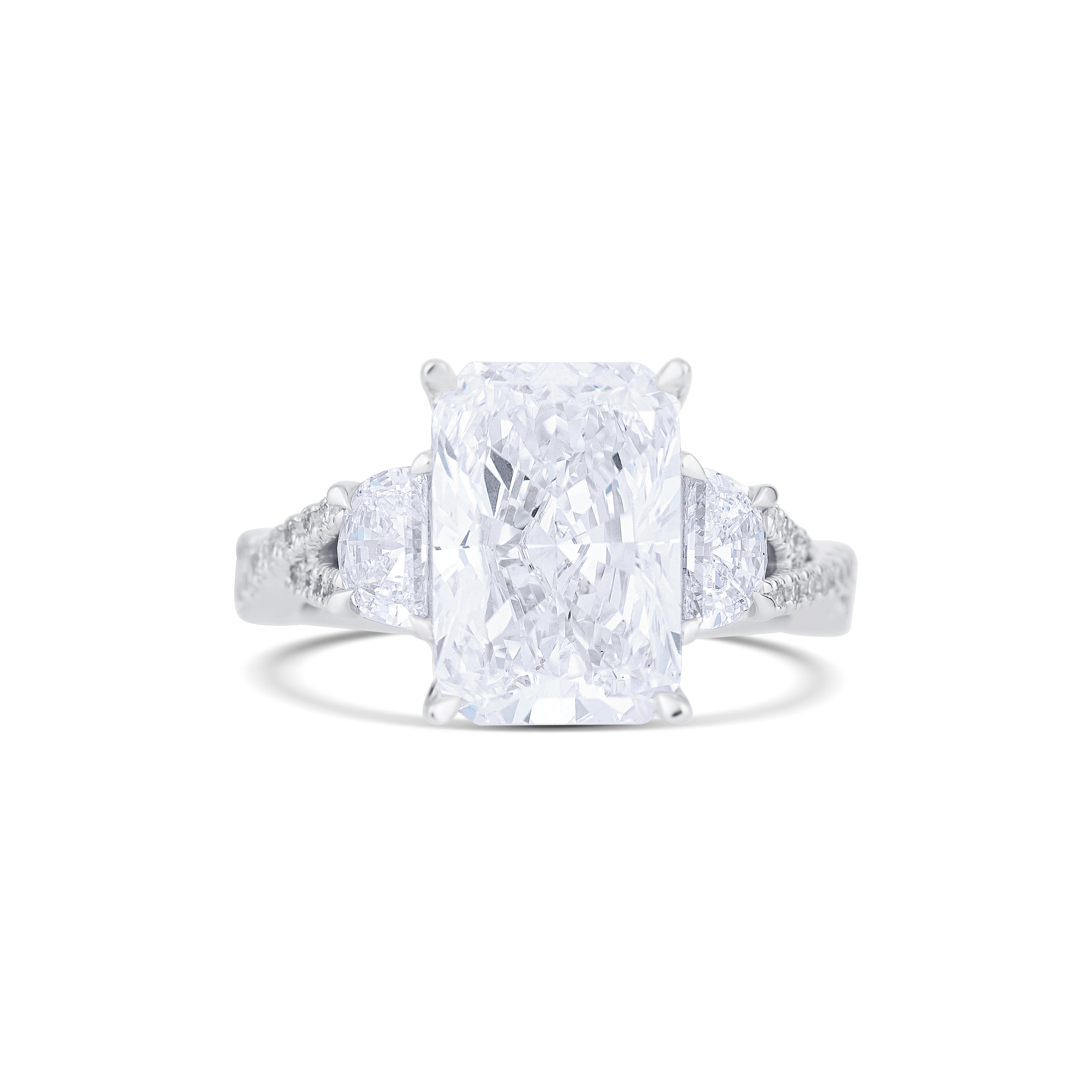 18K White Gold Radiant Lab-Grown Diamond Engagement Ring