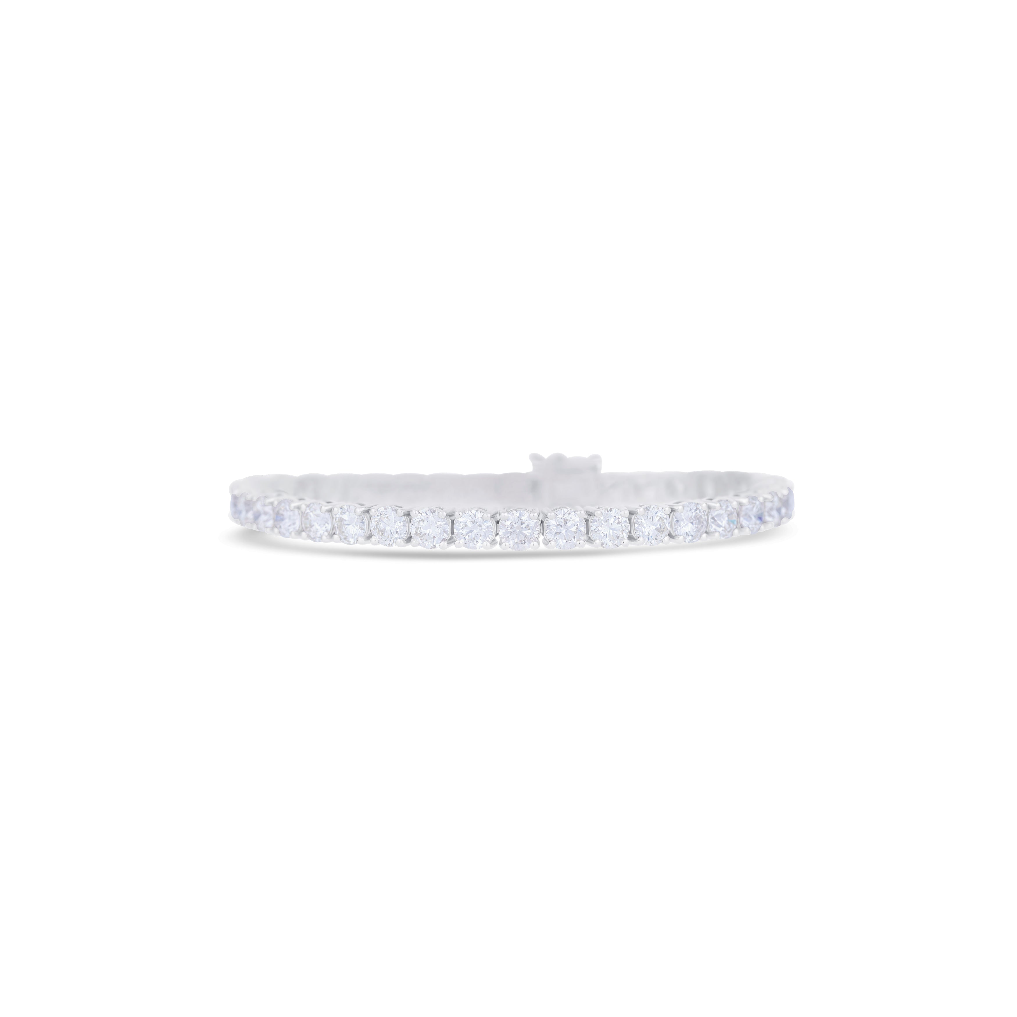 Platinum Round Diamond Line Bracelet Bracelet