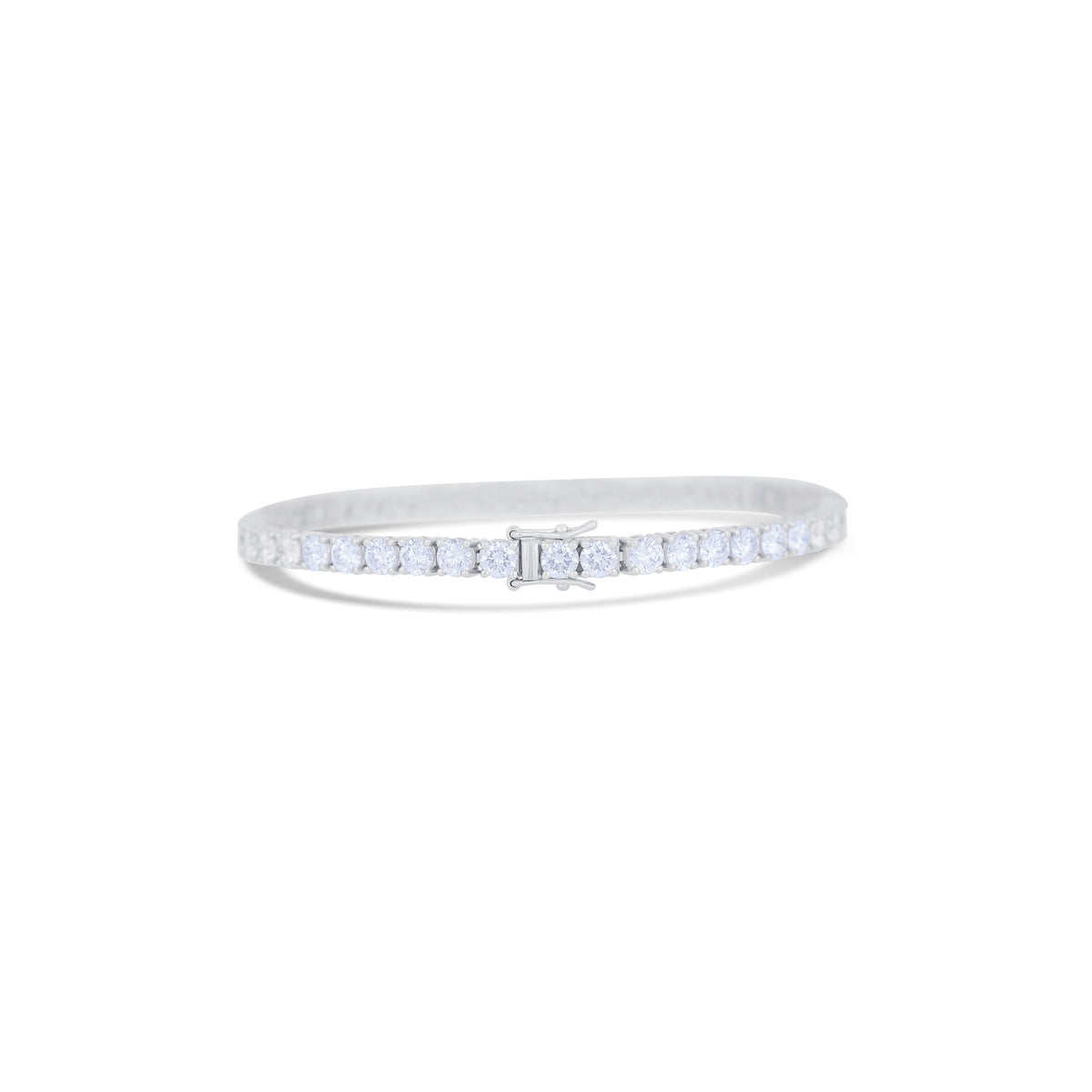 Platinum Round Diamond Line Bracelet Bracelet