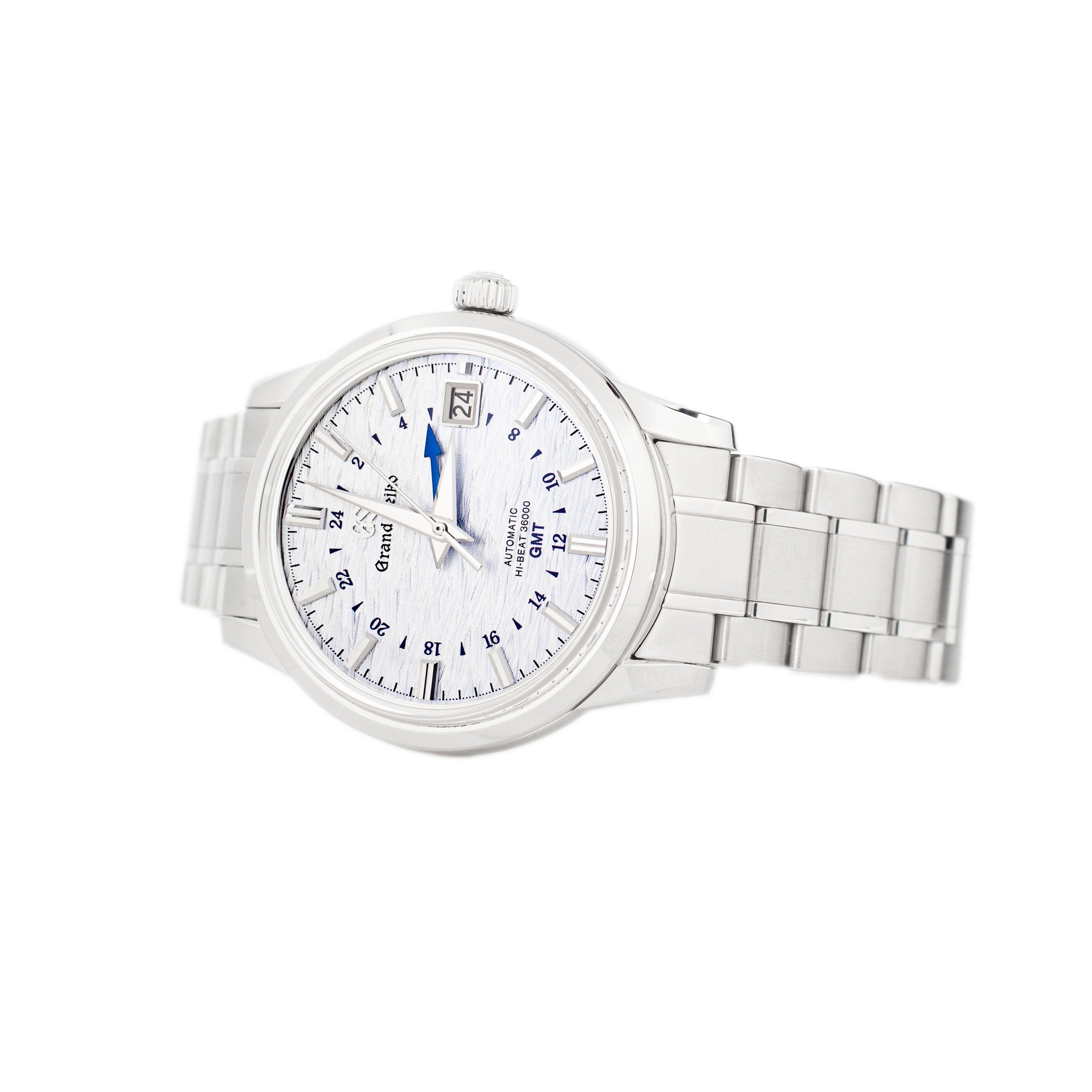 Grand Seiko Elegance GMT Shosho Stainless Steel Blue Dial 39.5mm SBGJ249 Full Set