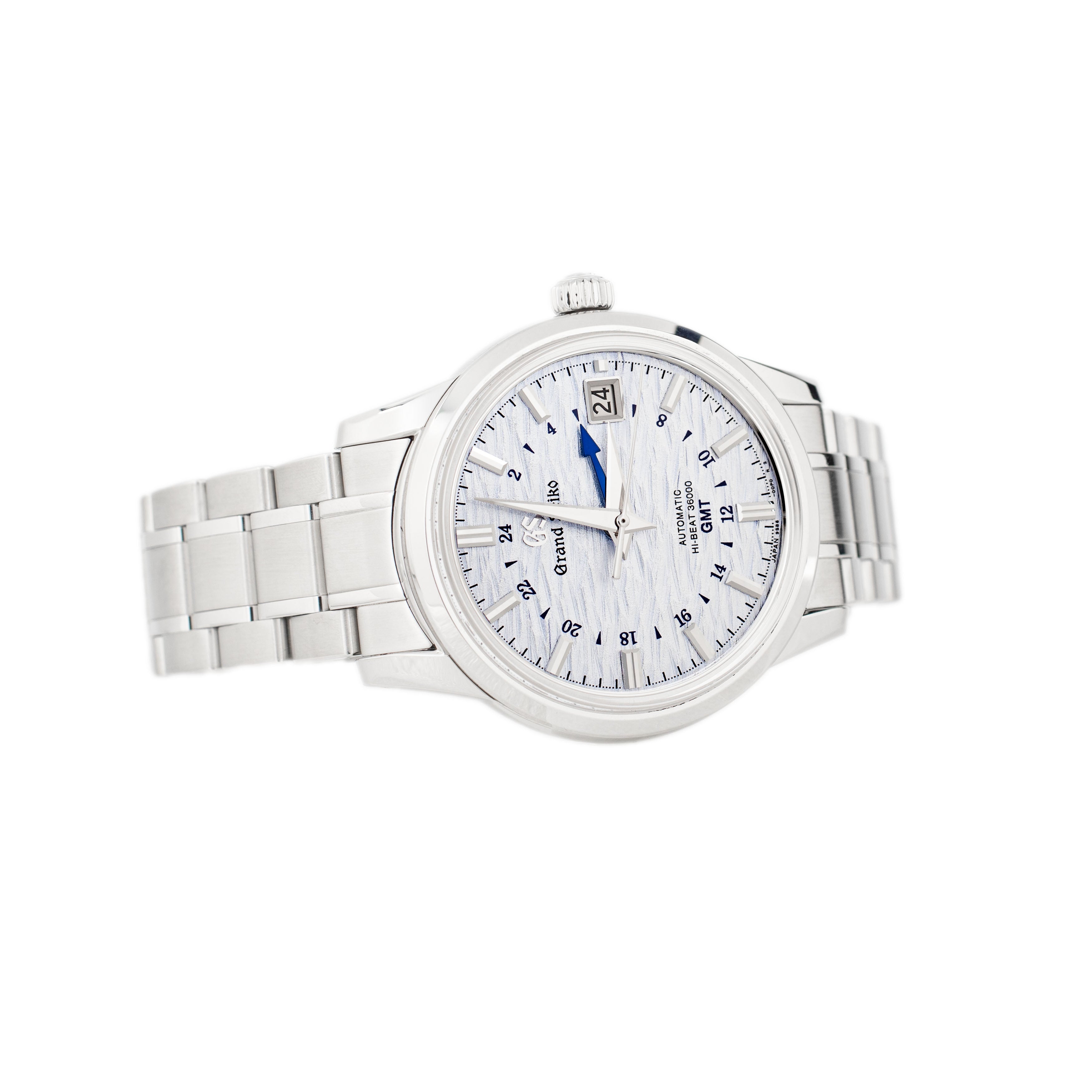 Grand Seiko Elegance GMT Shosho Stainless Steel Blue Dial 39.5mm SBGJ249 Full Set