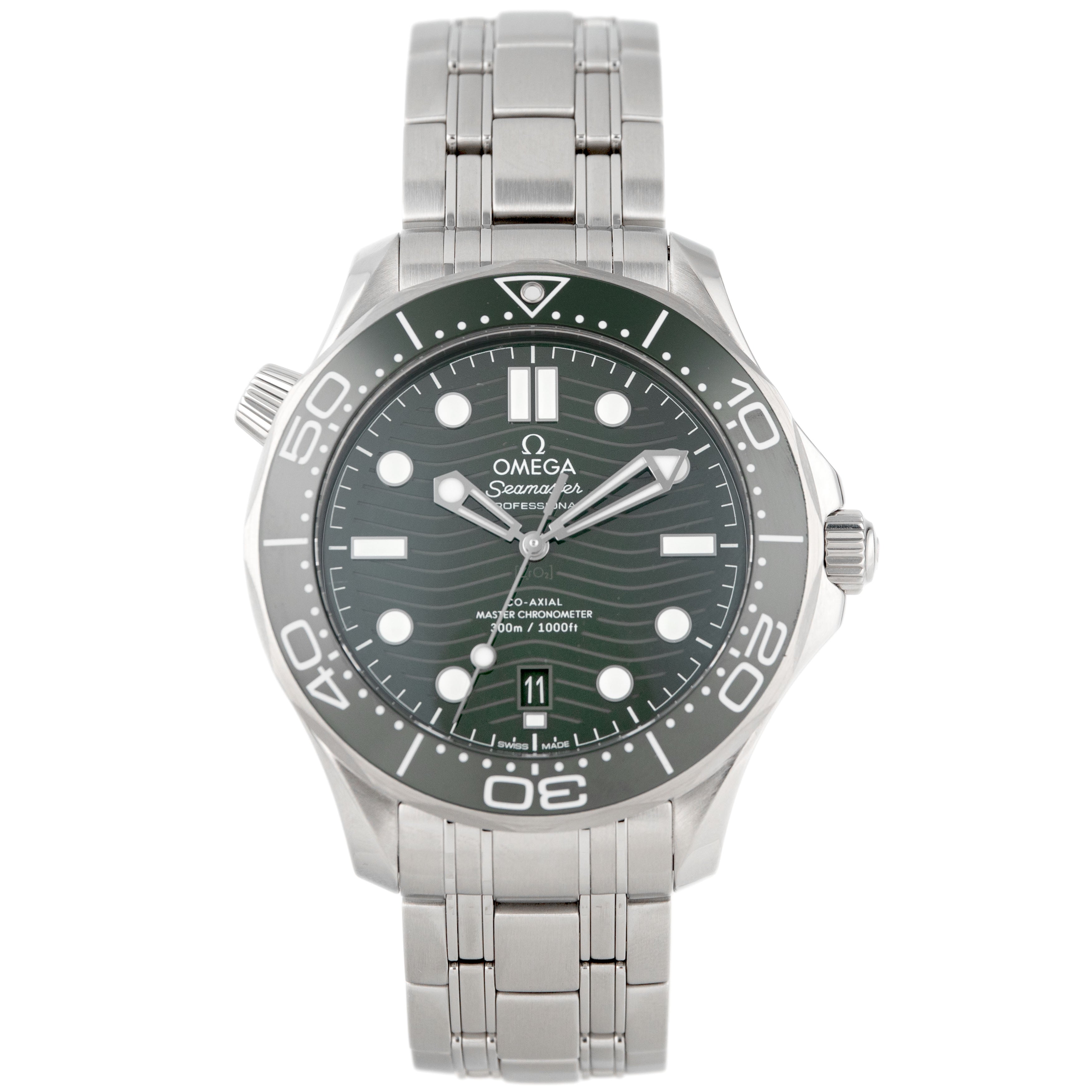 Omega Seamaster 300M Stainless Steel Green Dial 42mm 210.30.42.20.10.001 Full Set