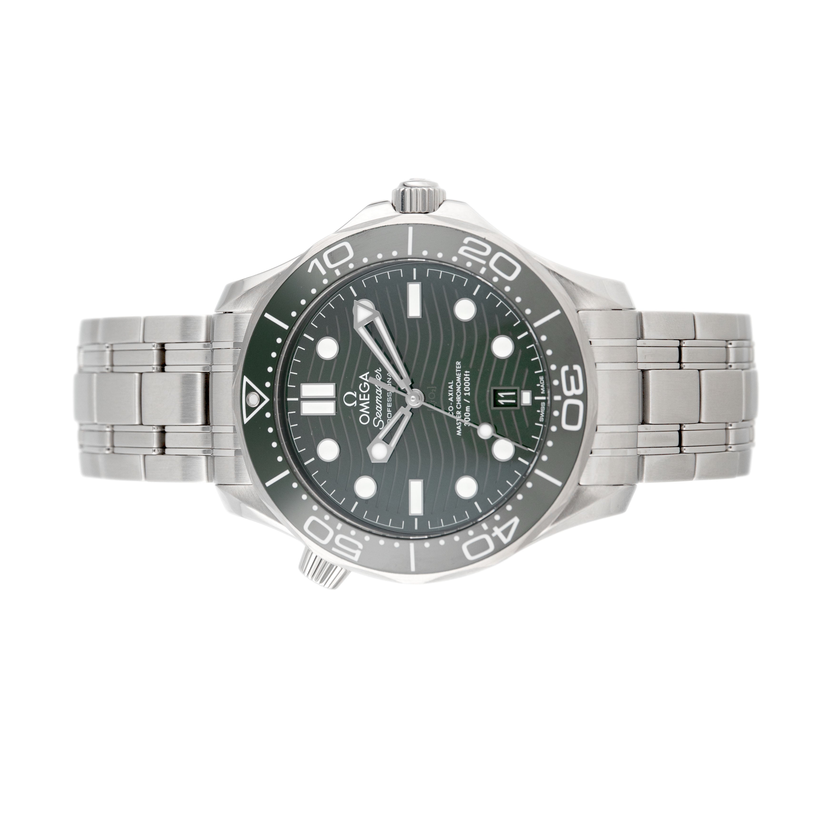 Omega Seamaster 300M Stainless Steel Green Dial 42mm 210.30.42.20.10.001 Full Set