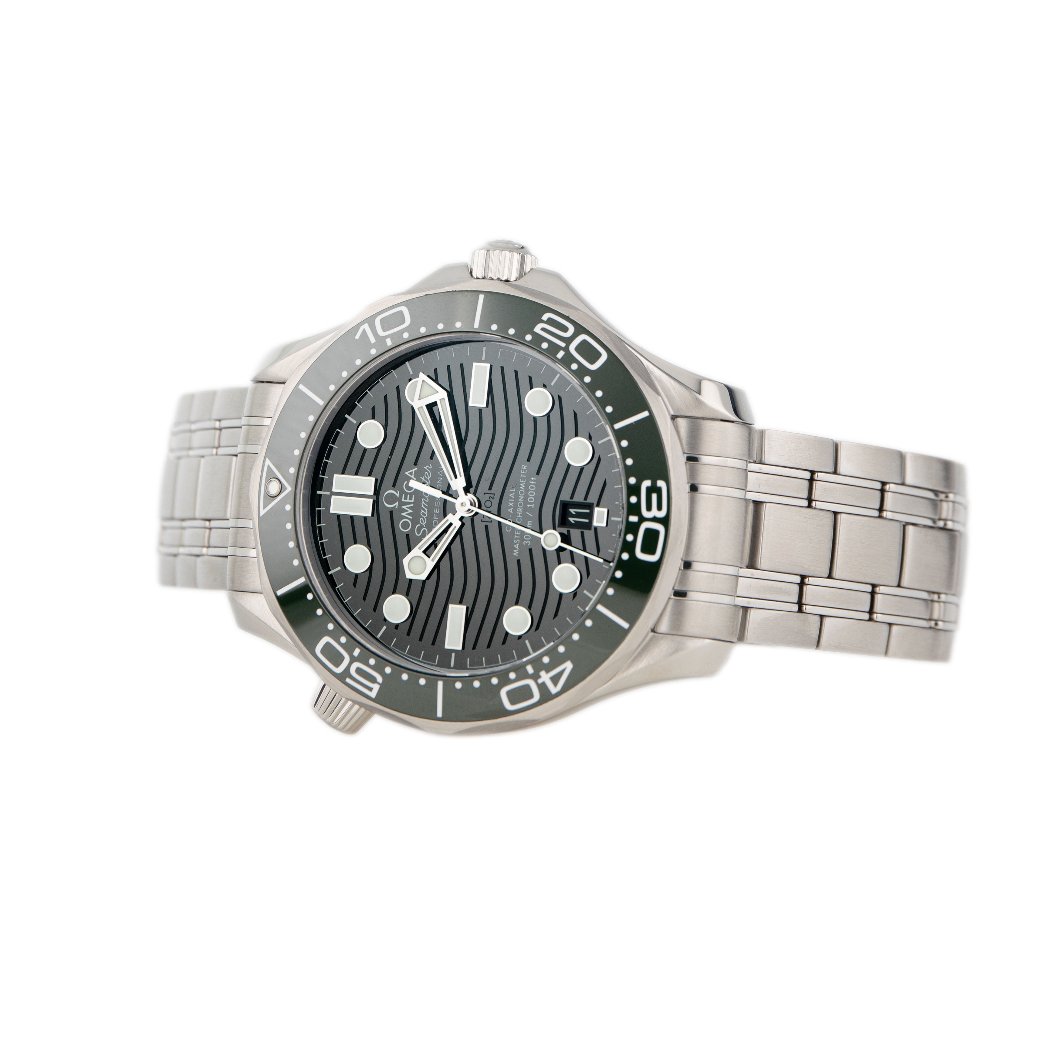 Omega Seamaster 300M Stainless Steel Green Dial 42mm 210.30.42.20.10.001 Full Set