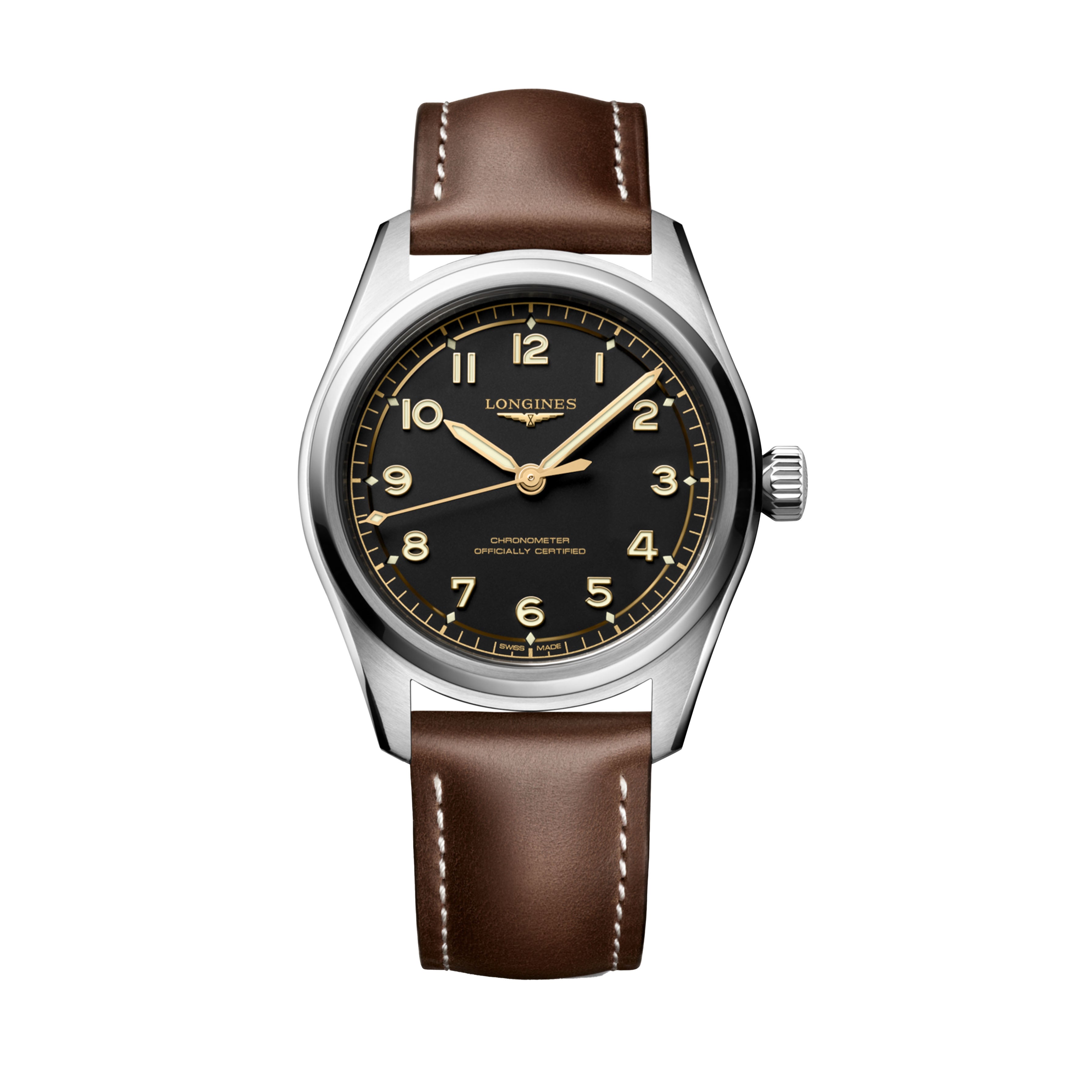 Longines Spirit Pilot Watch, 39mm Black Dial, L3.809.4.53.2