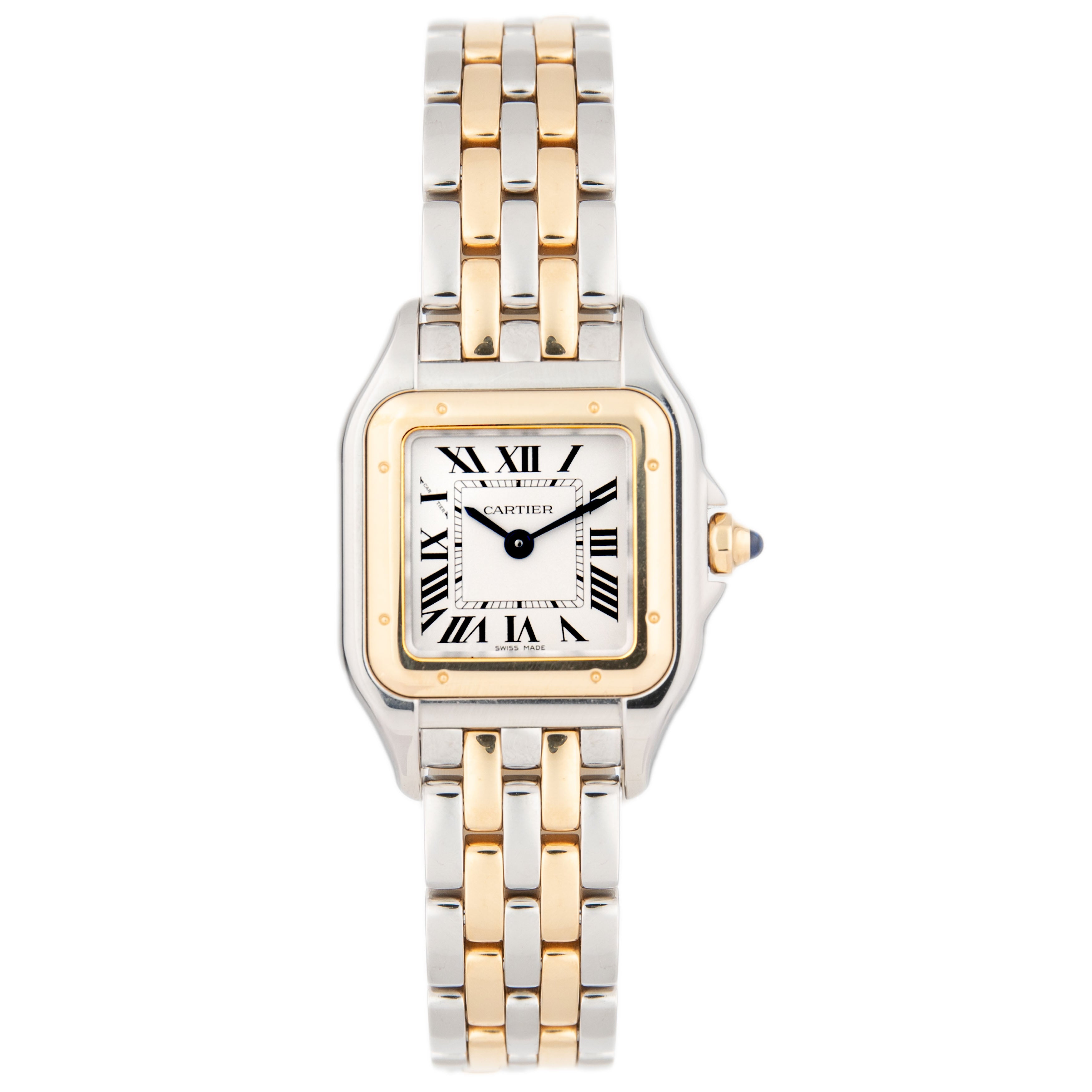 Cartier Panthere Stainless Steel Yellow Gold Silver Dial 30.3x22mm W2PN0018 Full Set