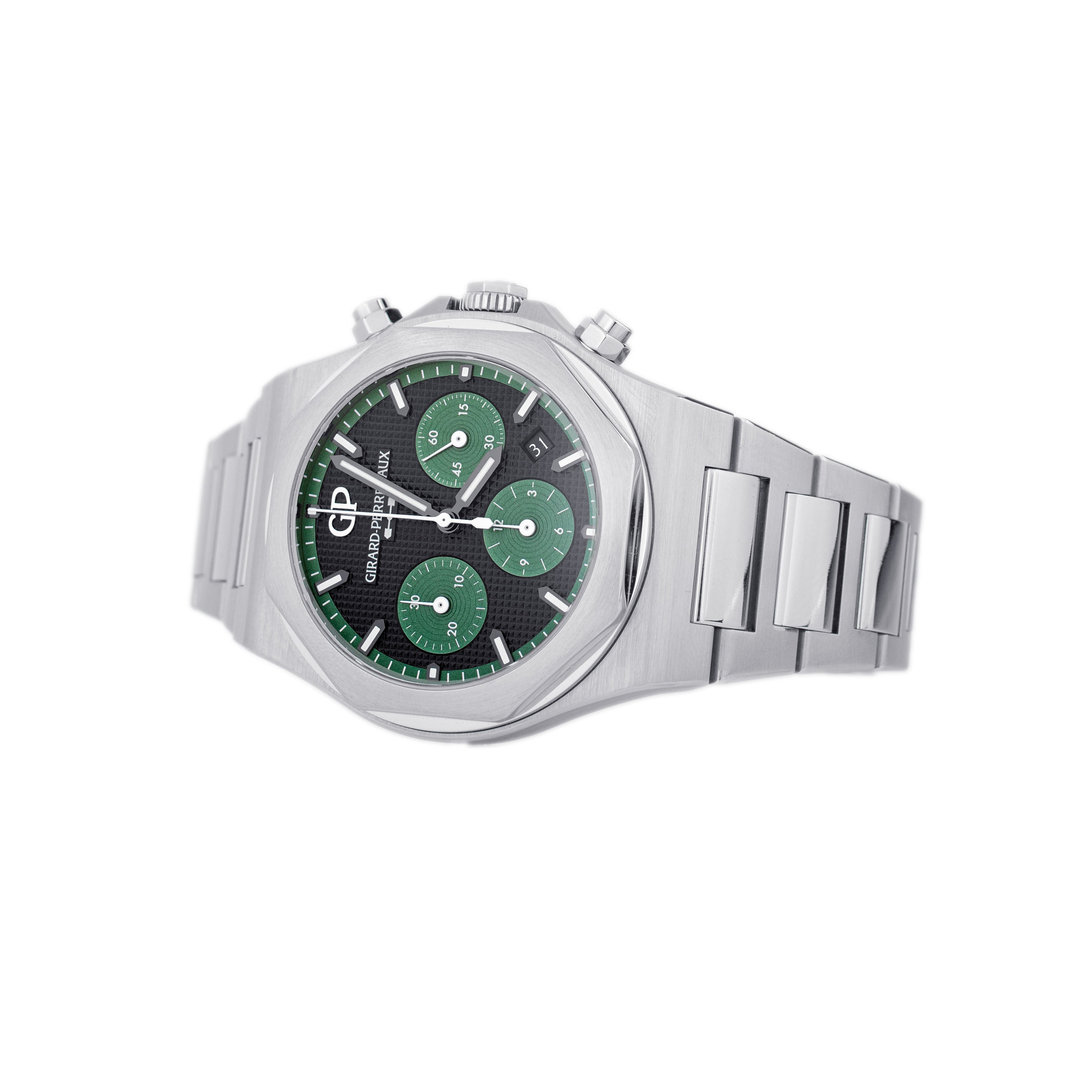 Girard-Perregaux Laureato Chronograph Stainless Steel Green Dial 42mm 81020-11-3254-1GM Full Set