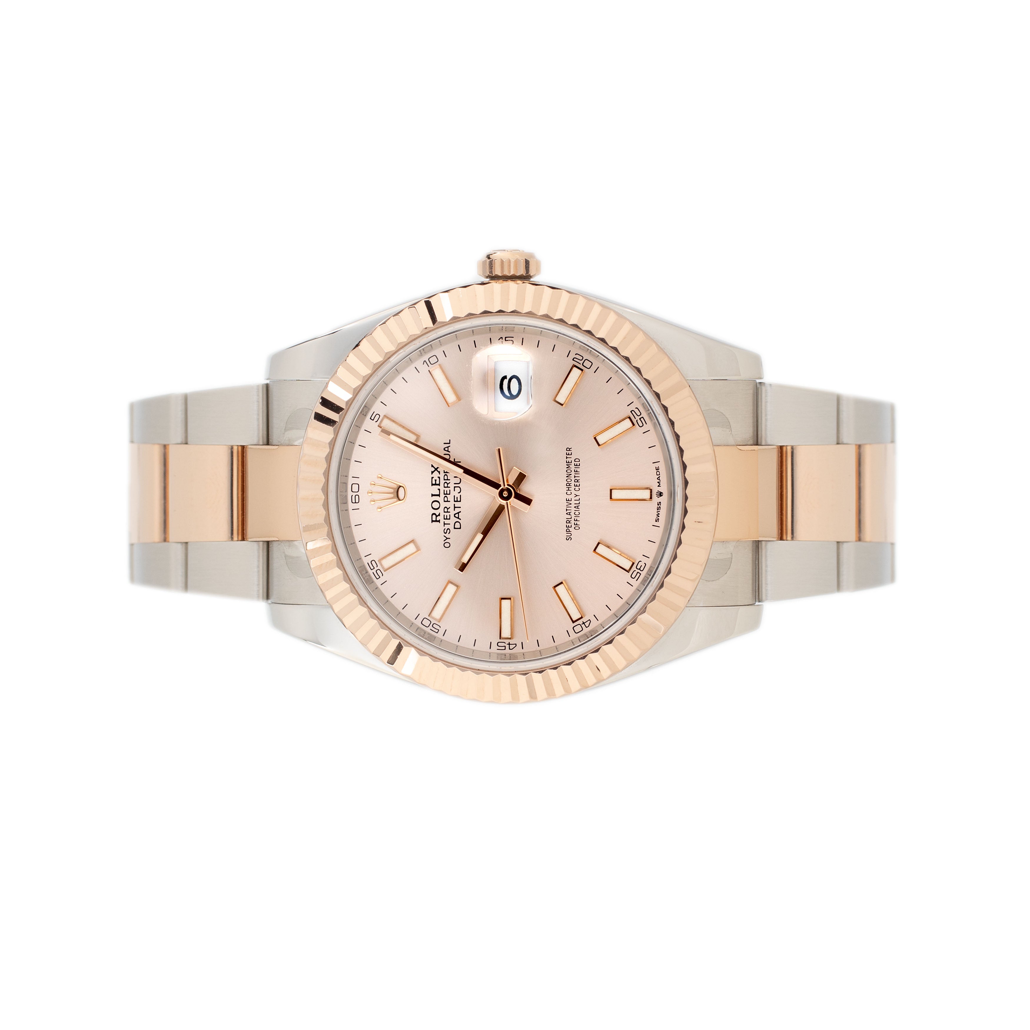 Rolex Datejust 41 Stainless Steel Rose Gold Sundust Dial 41mm 126331