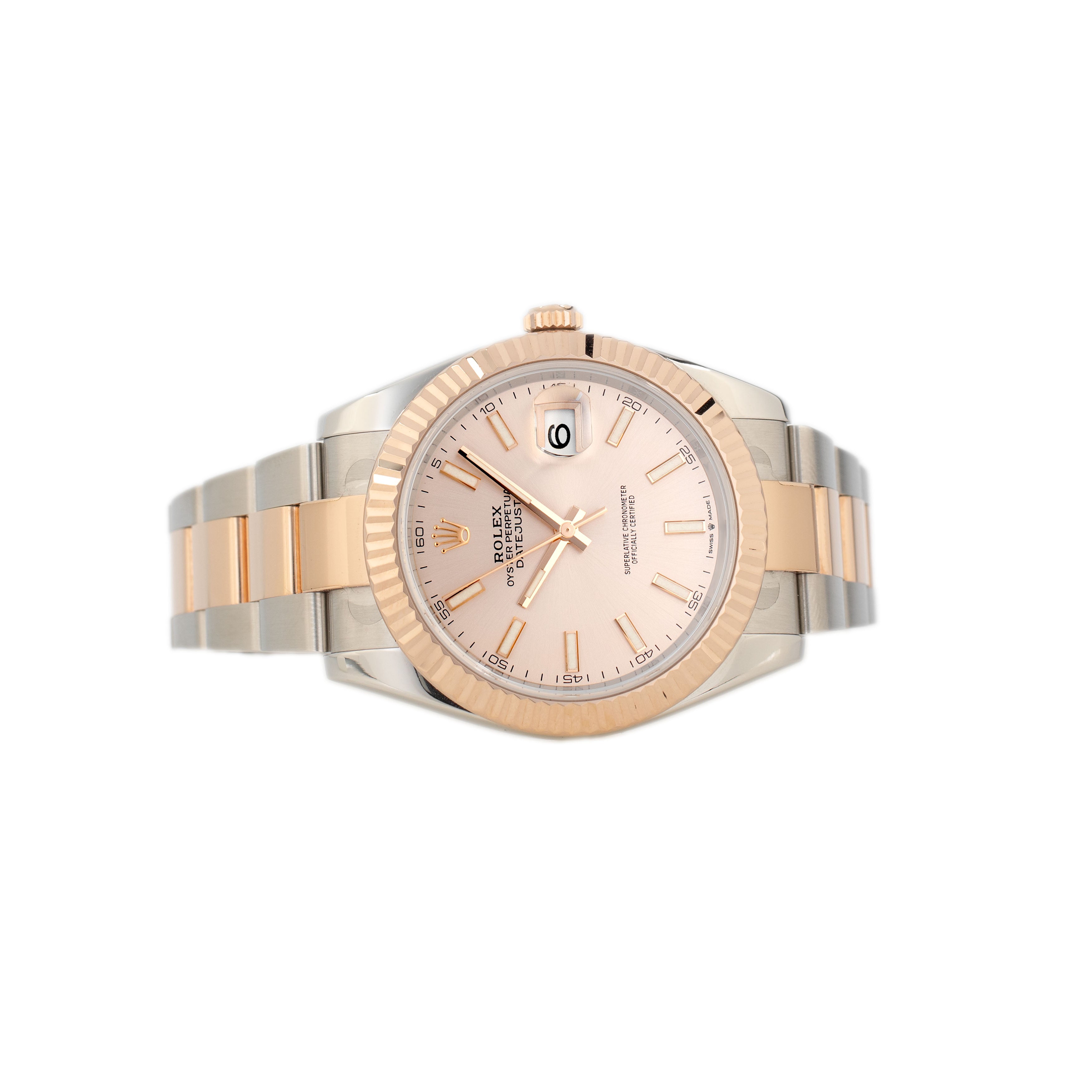 Rolex Datejust 41 Stainless Steel Rose Gold Sundust Dial 41mm 126331