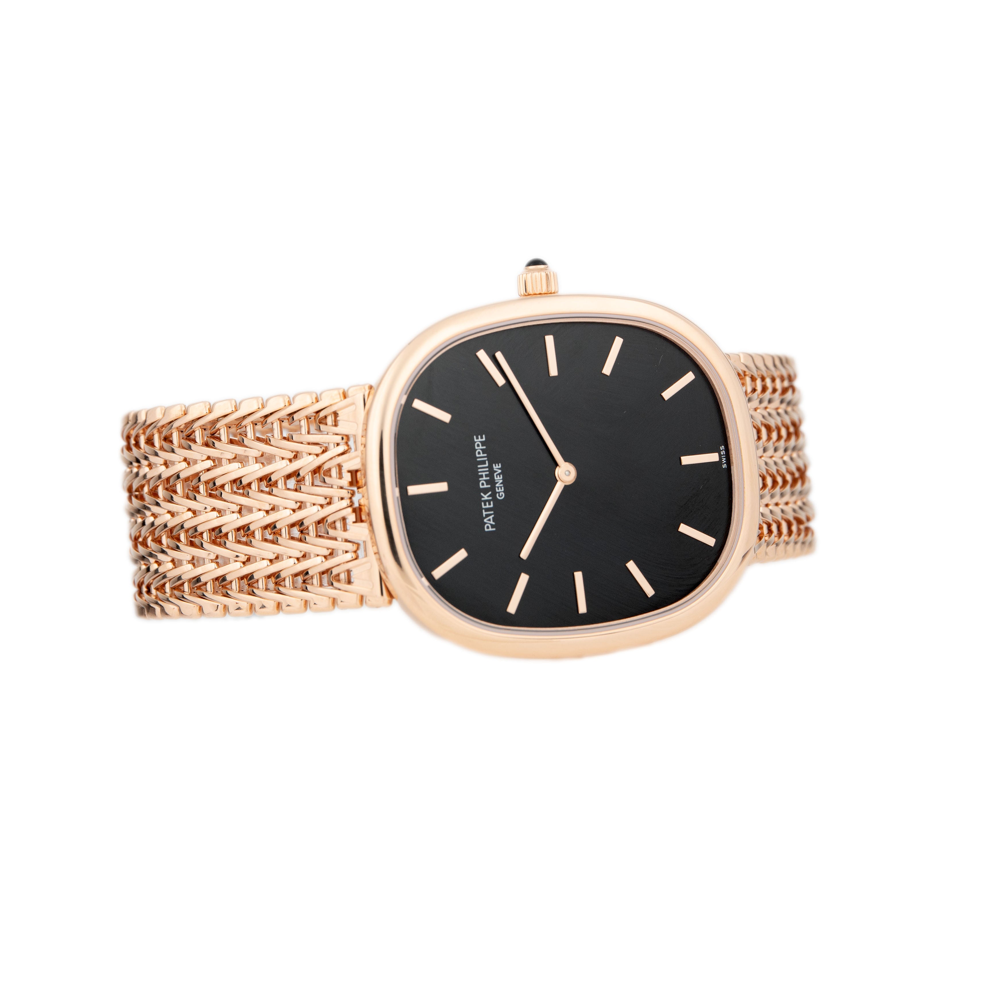 Patek Philippe Golden Ellipse Rose Gold Black Dial 34.5X39.5mm 5738/1R-001 Full Set