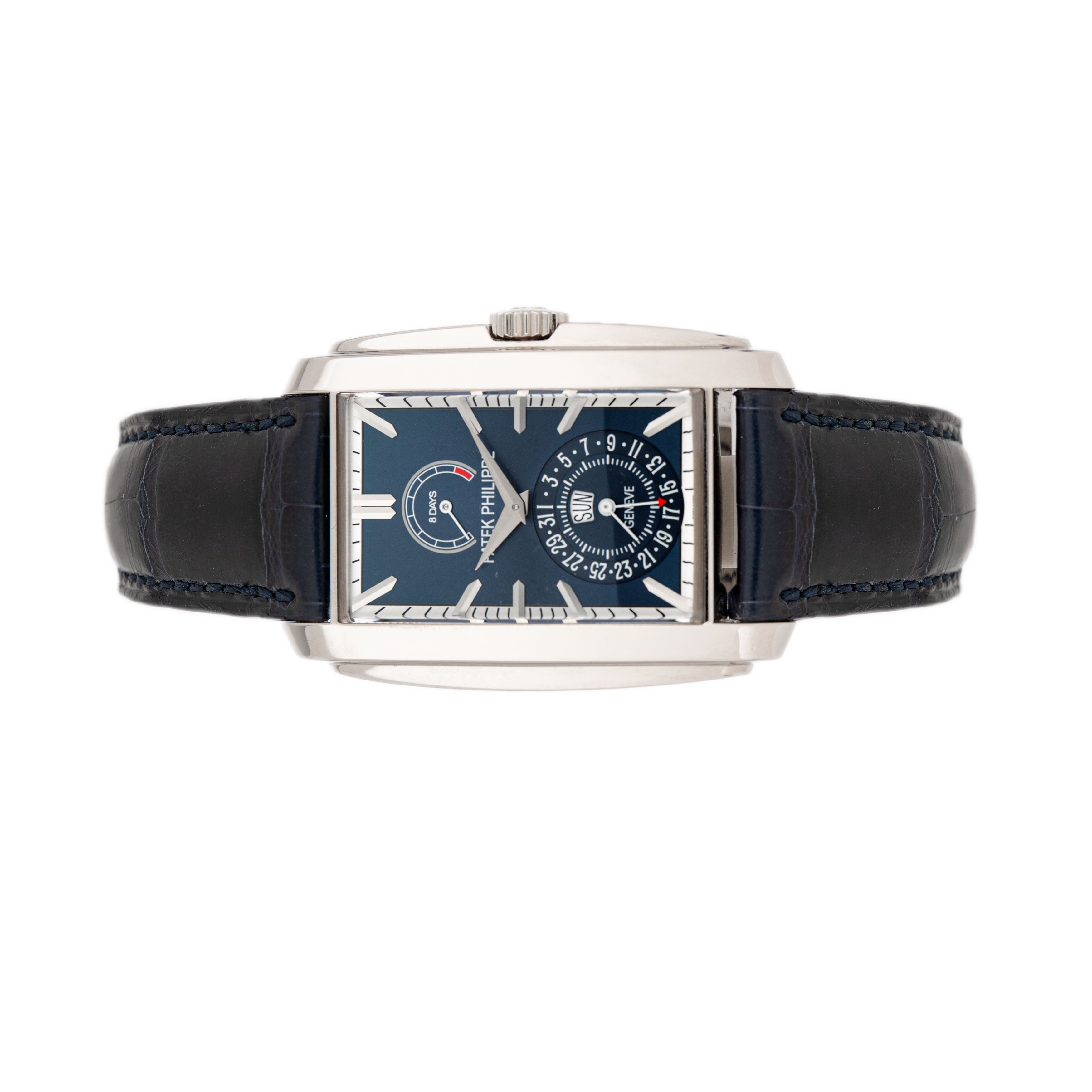 Patek Philippe Gondolo 8 Day White Gold Blue Dial 47mm 5200G