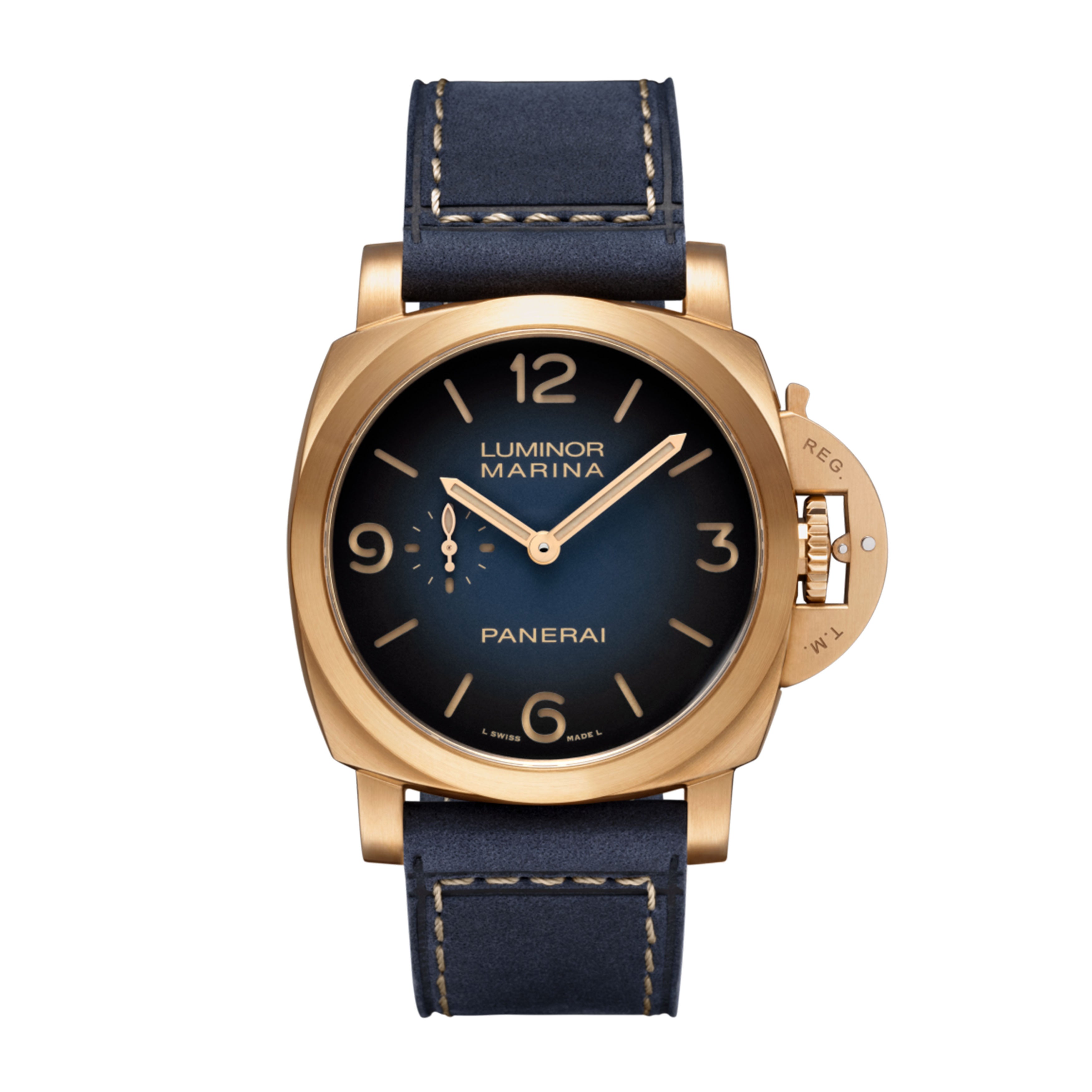 Panerai Luminor Marina Bronzo Watch, 44mm Blue Dial, PAM01678