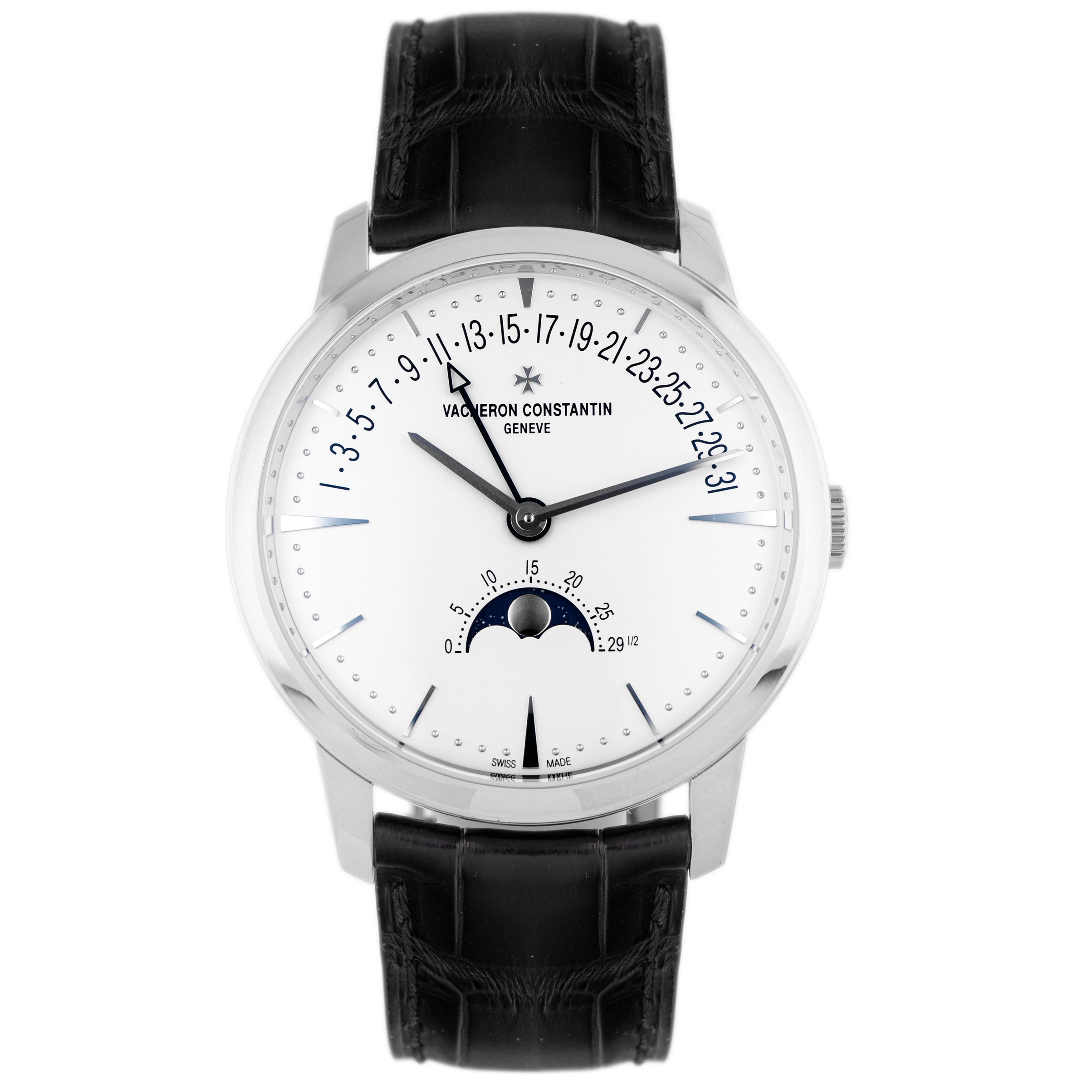 Vacheron Constantin Patrimony Moon Phase Retrograde Date 42.5mm Silver Dial 4010U/000G-B330 Full Set