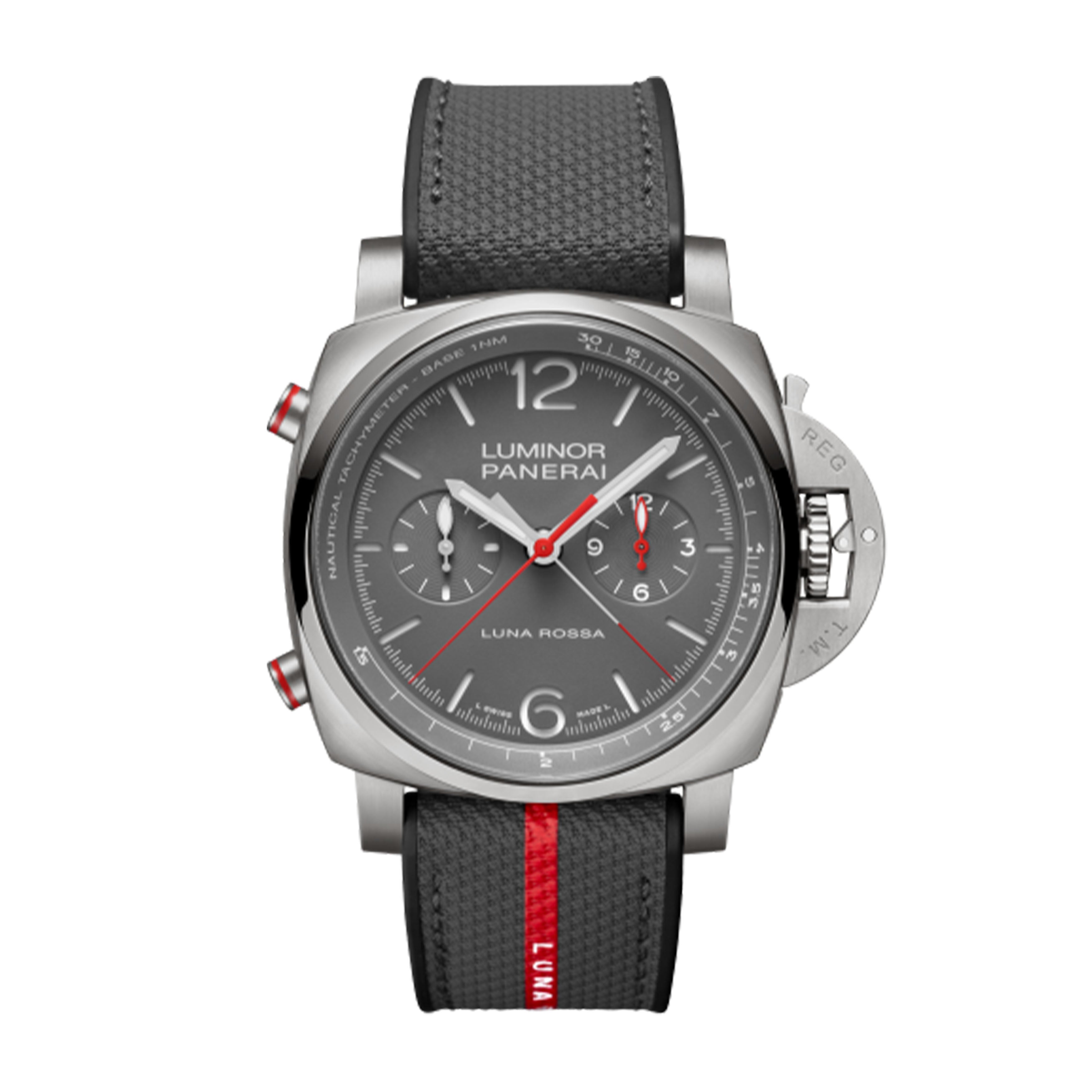 Panerai Luminor Chrono Flyback Luna Rossa Titanio Watch, 44mm Grey Dial, PAM01654