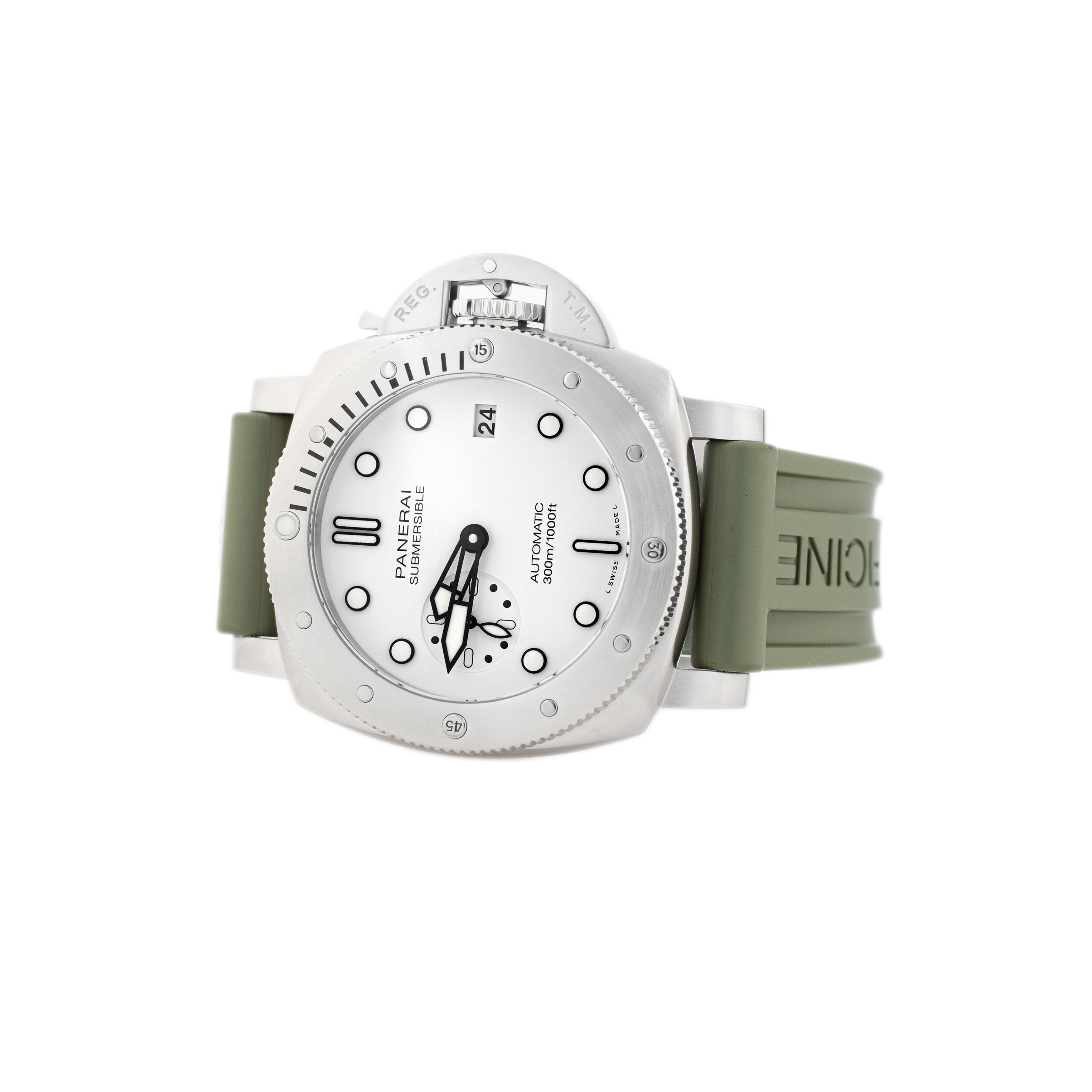 Panerai Submersible Bianco Stainless Steel White Dial 42mm Pam02223 Full Set