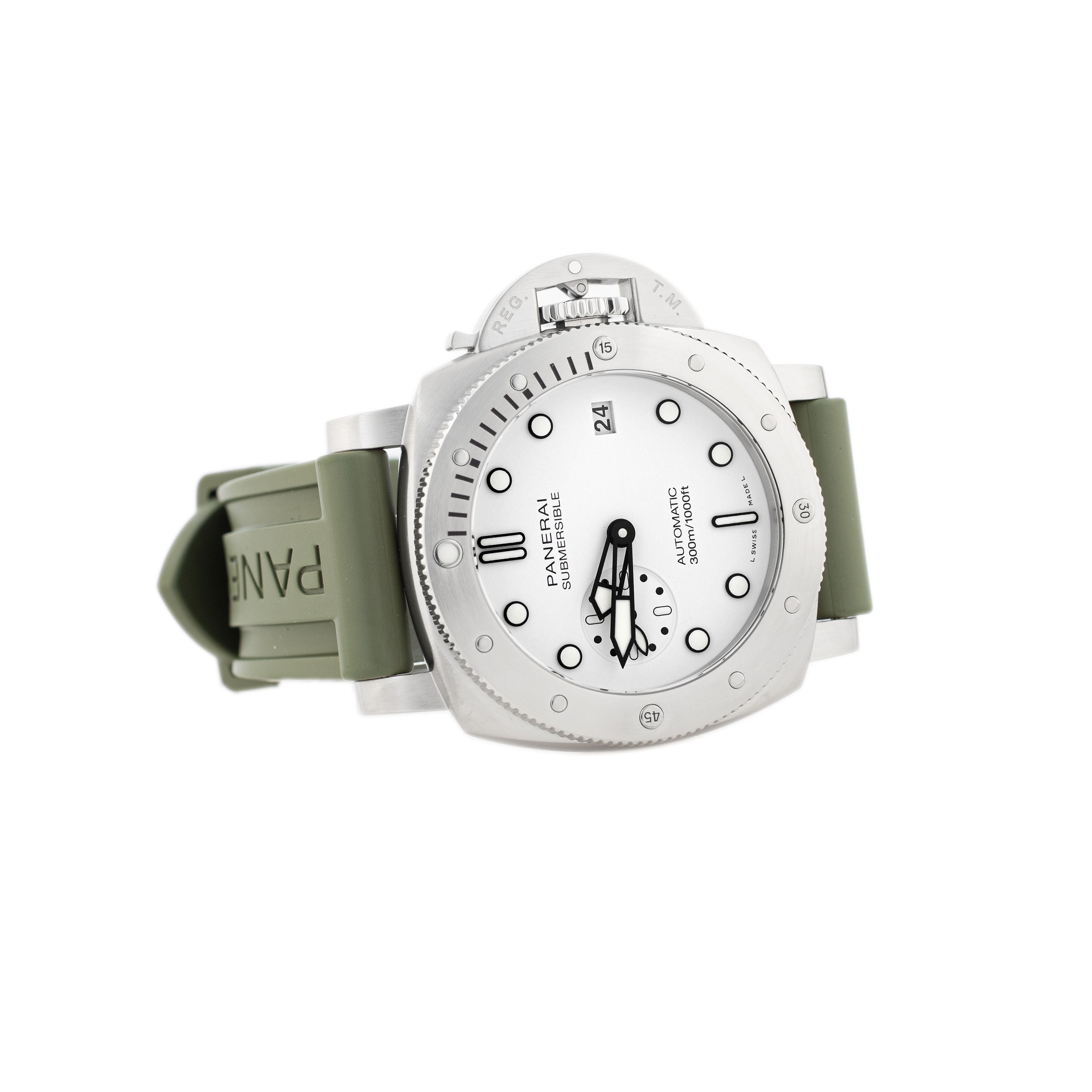 Panerai Submersible Bianco Stainless Steel White Dial 42mm Pam02223 Full Set