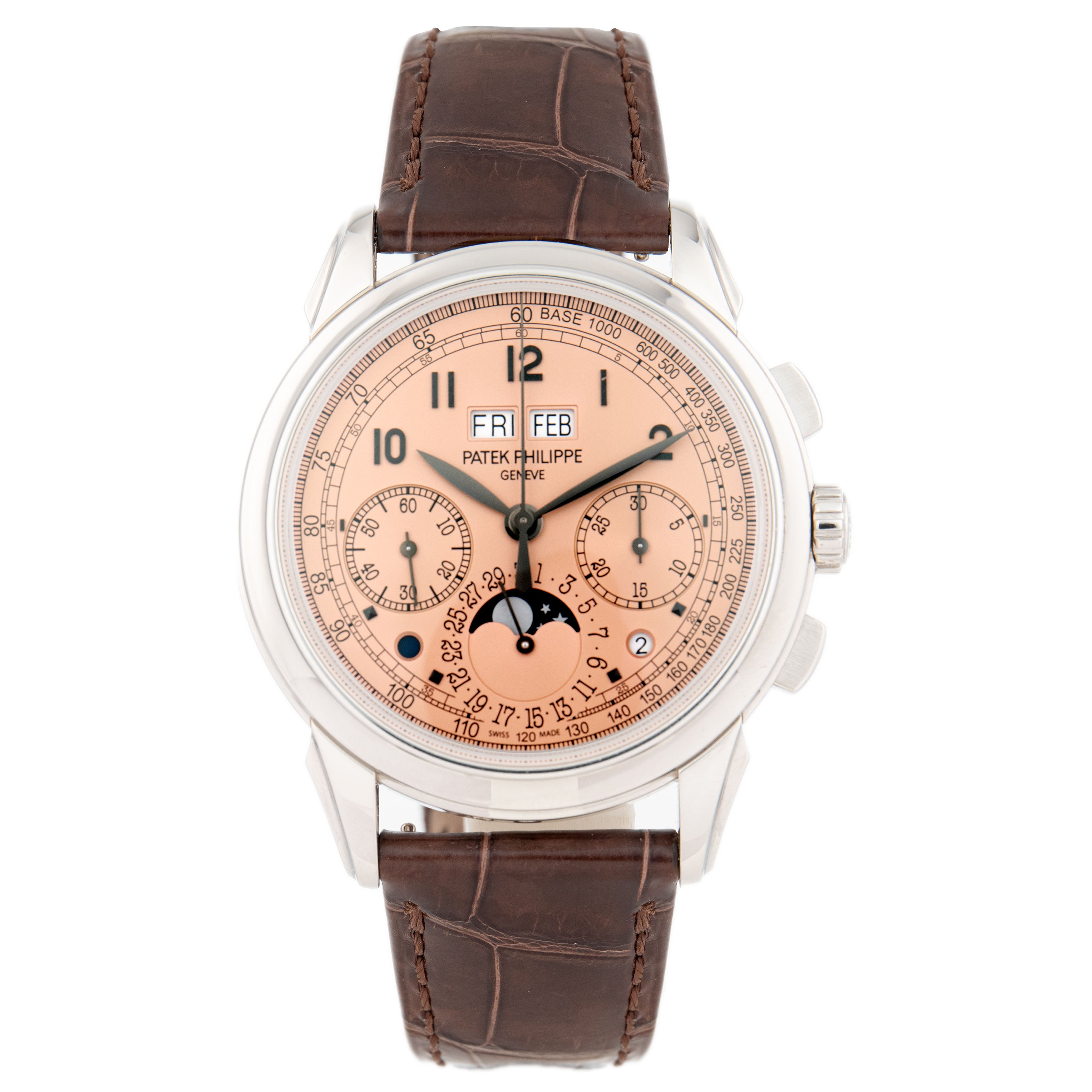 Patek Philippe Grand Complications Chronograph Perpetual Calendar Platinum Salmon Dial 5270P Full Set