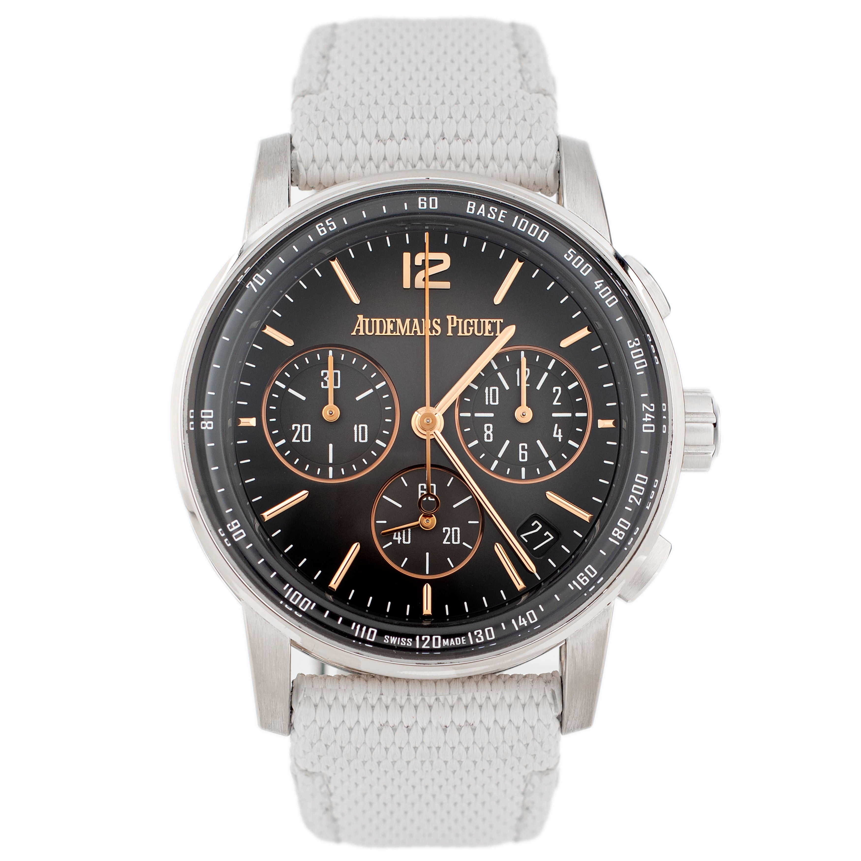 Audemars Piguet Code 11.59 Chronograph Rose & White Gold Gray Dial 41mm 26393CR Full Set