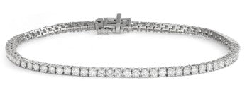 14K White Gold Lab Grown Round Diamond Line Bracelet 8.00ctw