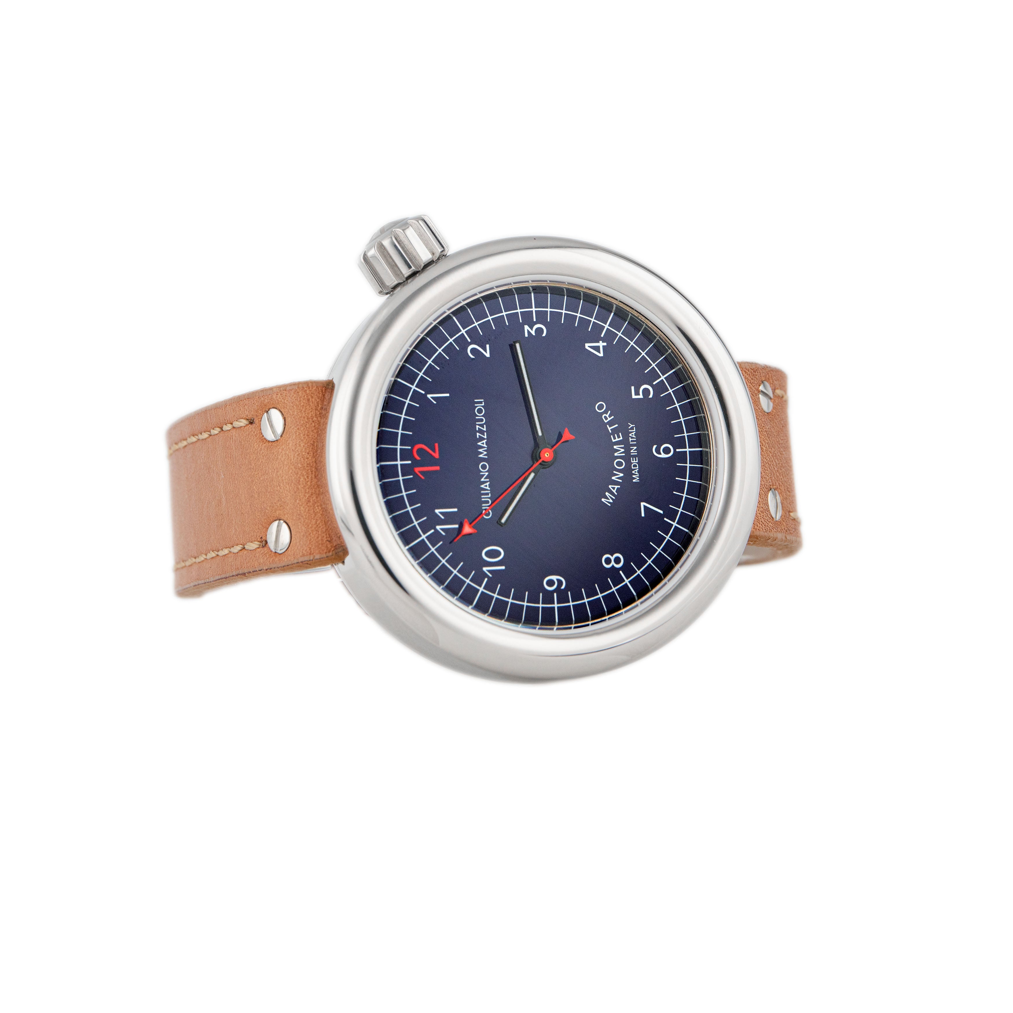 Giuliano Mazzuoli Manometro Blue Stainless Steel Blue Dial 45mm MRP03N