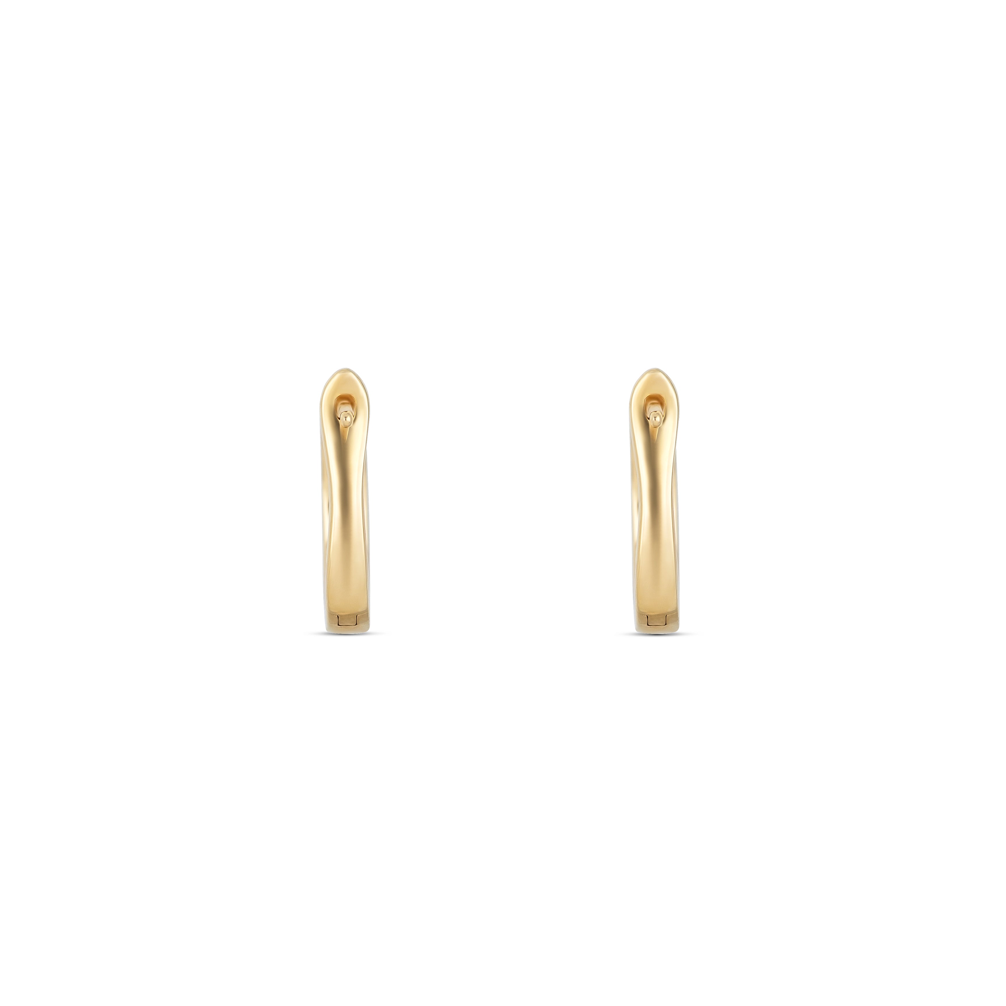 18K Yellow Gold Diamond Huggie Earrings