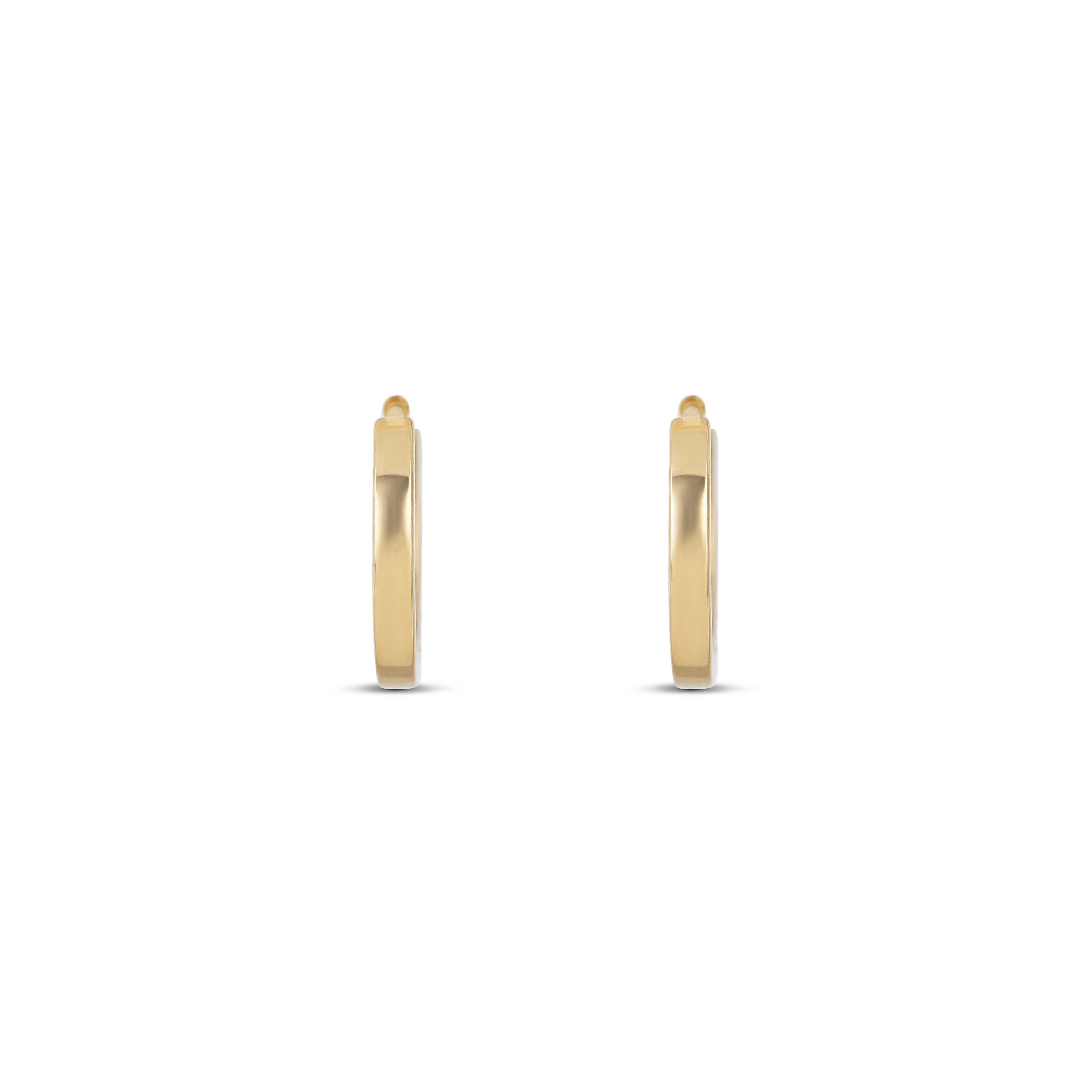 18K Yellow Gold Diamond Huggie Earrings