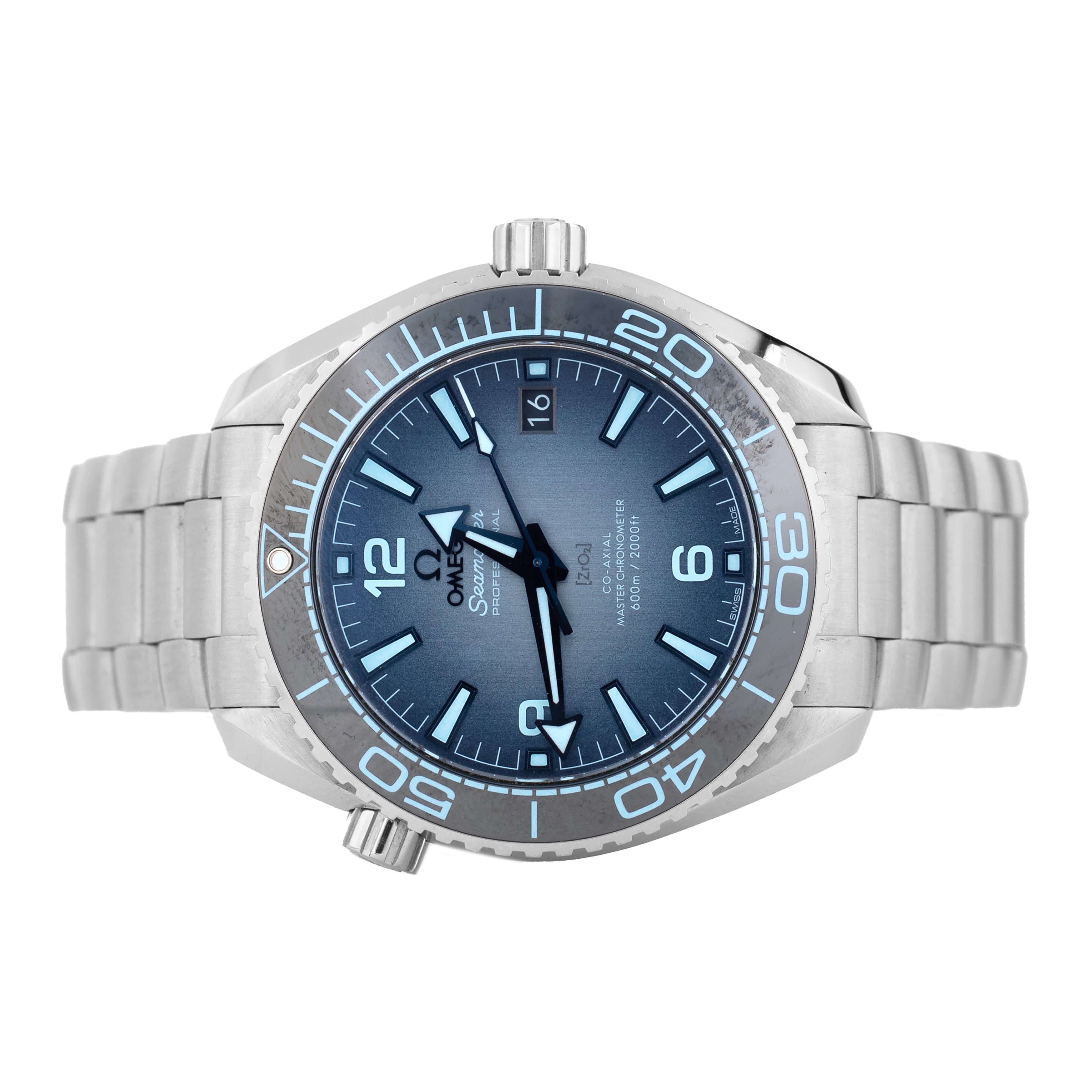 Omega Seamaster Planet Ocean 600M Stainless Steel Summer Blue Dial 39.5mm 215.30.40.20.03.002 Full Set