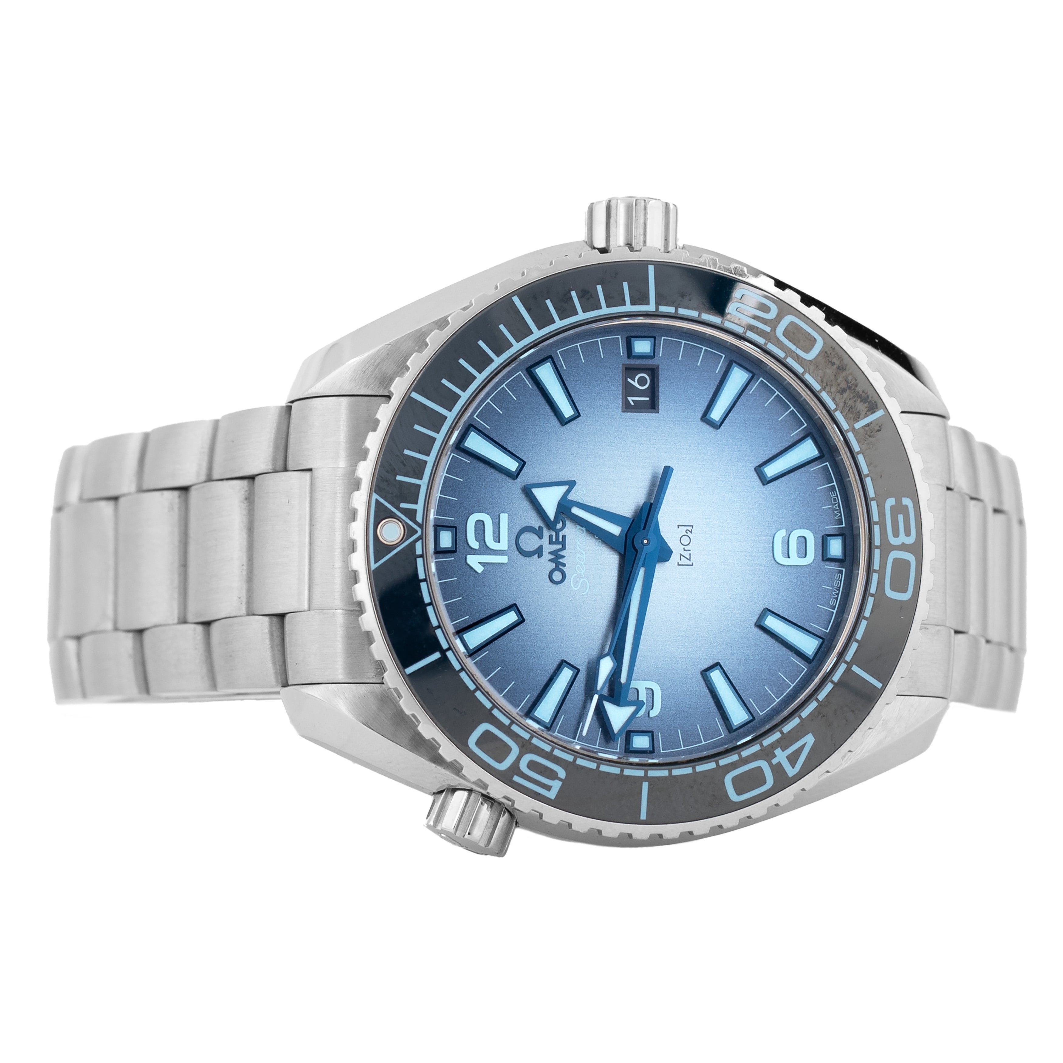 Omega Seamaster Planet Ocean 600M Stainless Steel Summer Blue Dial 39.5mm 215.30.40.20.03.002 Full Set