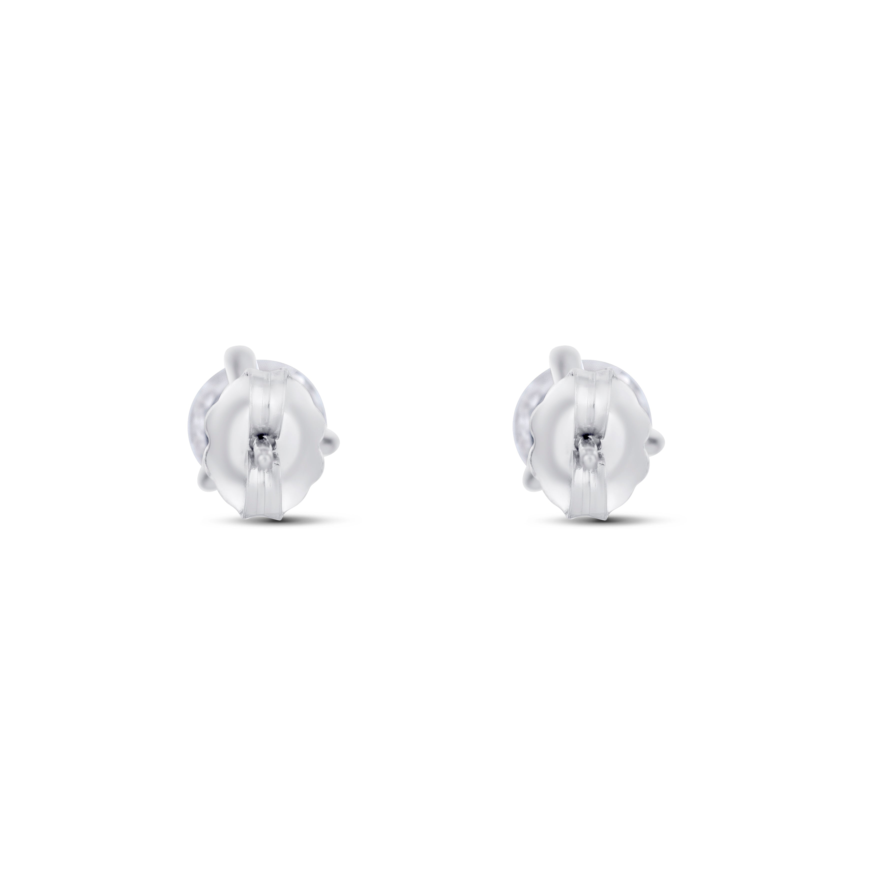 18K White Gold Round Diamond Stud Earrings