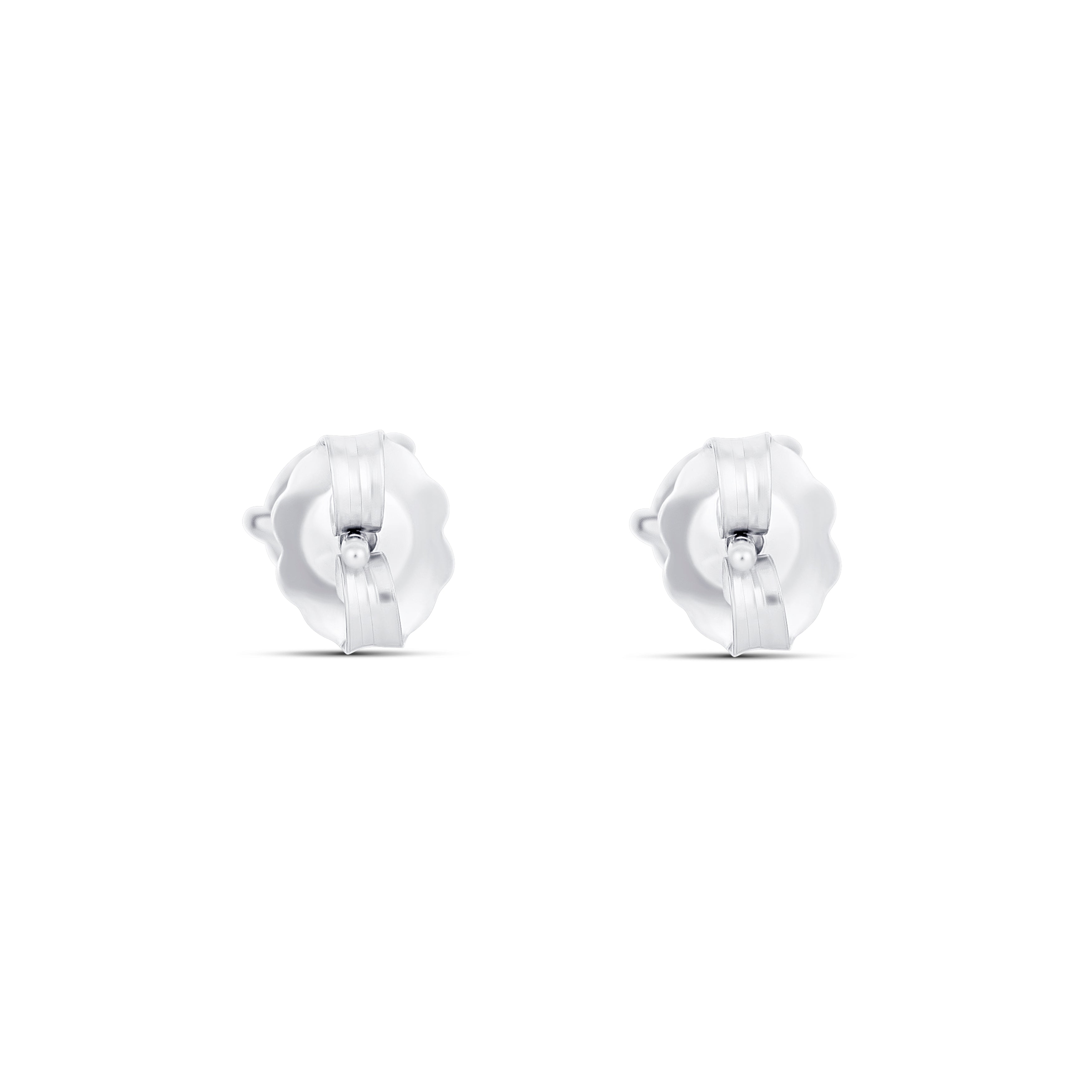 18K White Gold Round Diamond Stud Earrings