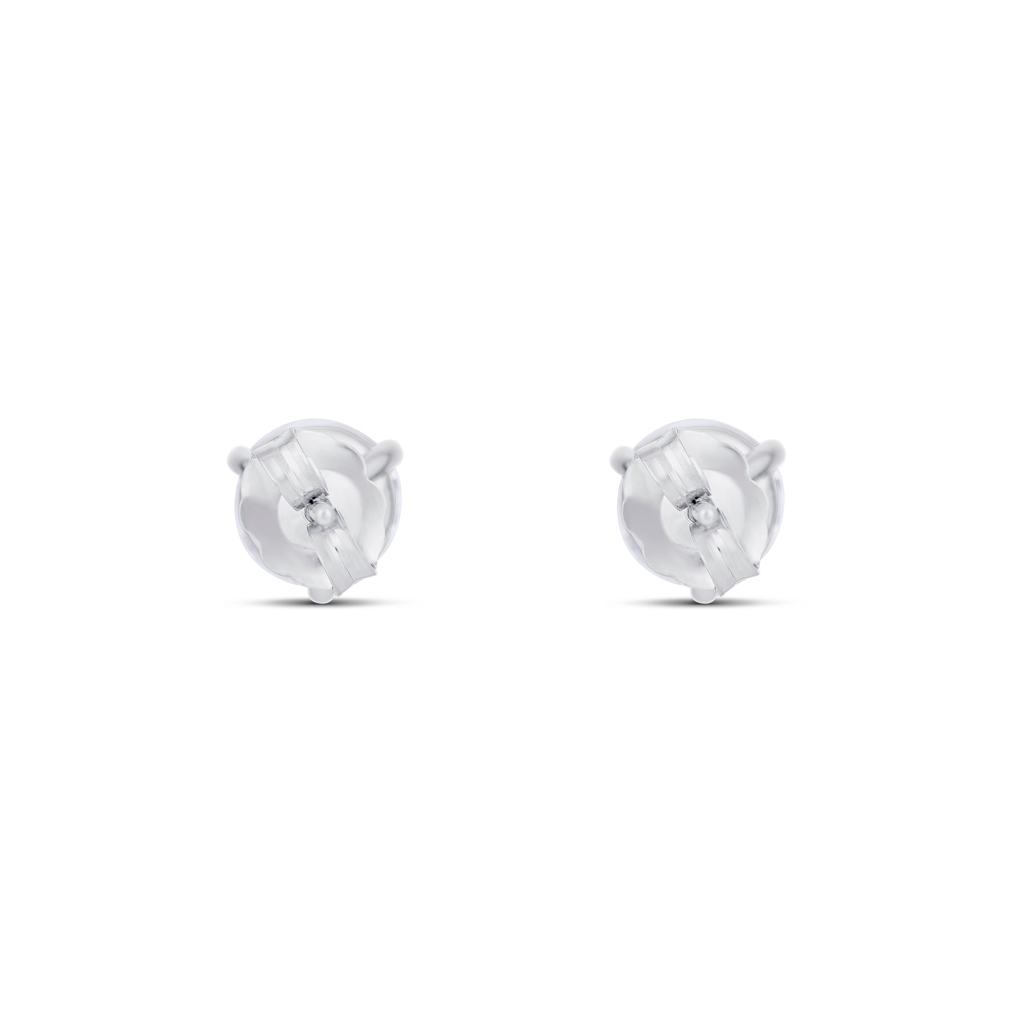18K White Gold Round Diamond Stud Earrings