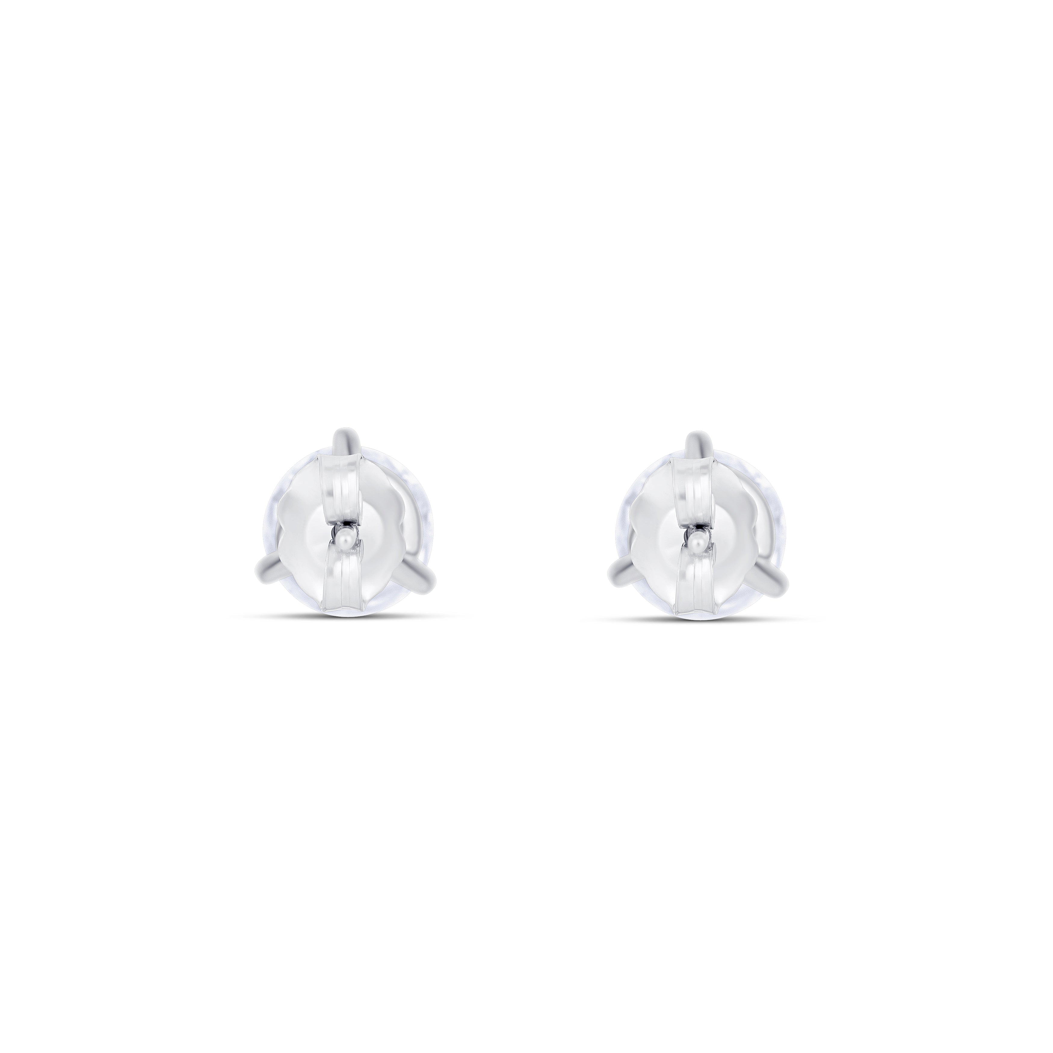 18K White Gold Round Diamond Stud Earrings